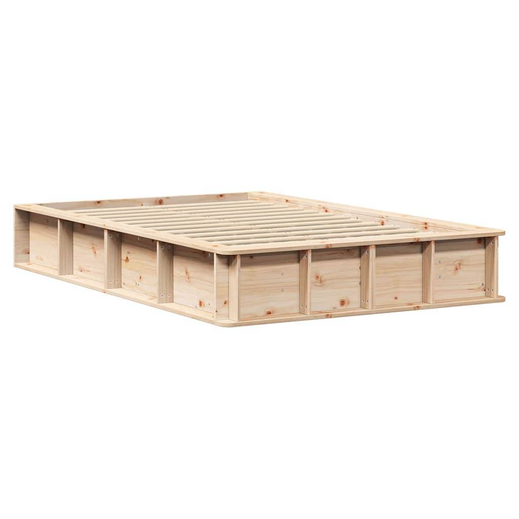 vidaXL Bettrahmen Braun 120 x 200 cm Massives Kiefernholz