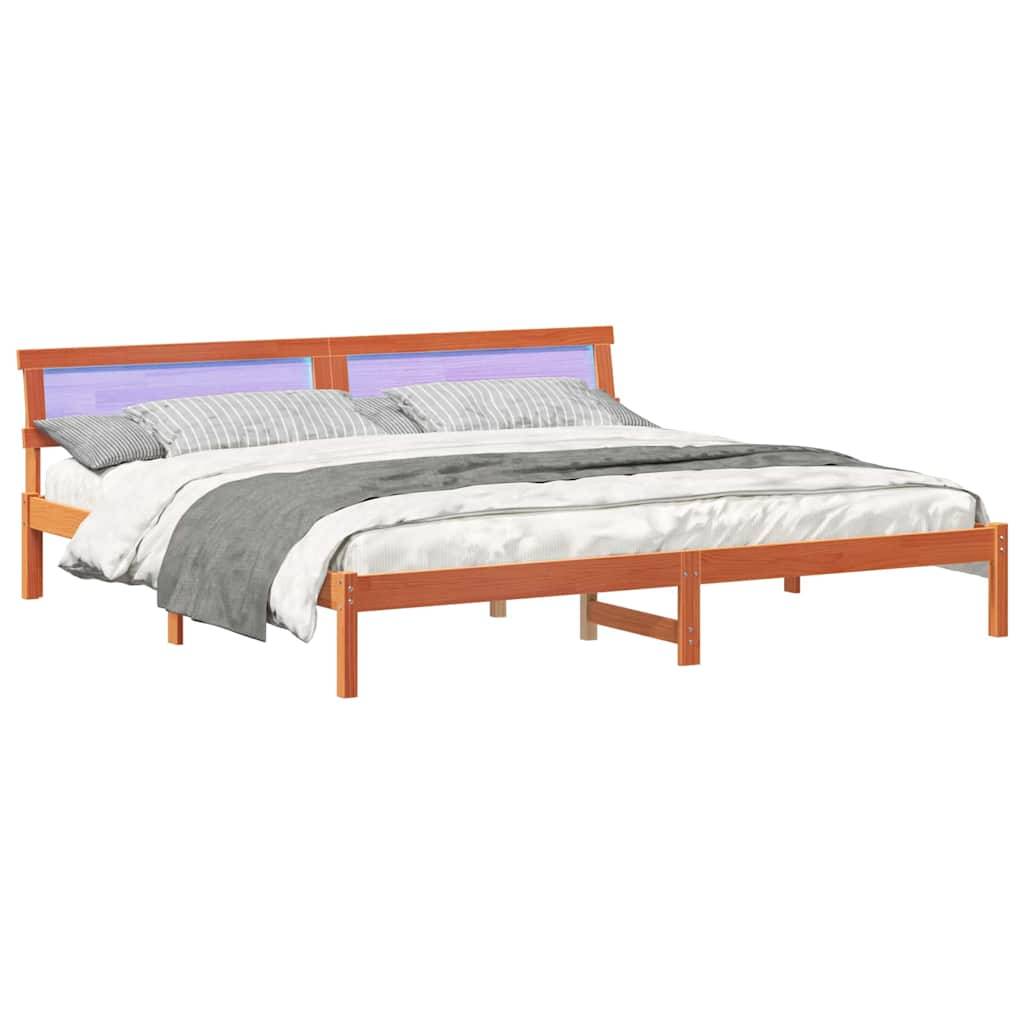 vidaXL Bettrahmen Wachsbraun 180 x 200 cm Massives Kiefernholz