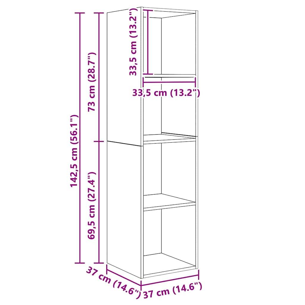 vidaXL TV-Schrankset 4 pcs Braun 37 x 37 x 142,5 cm Holzwerkstoff