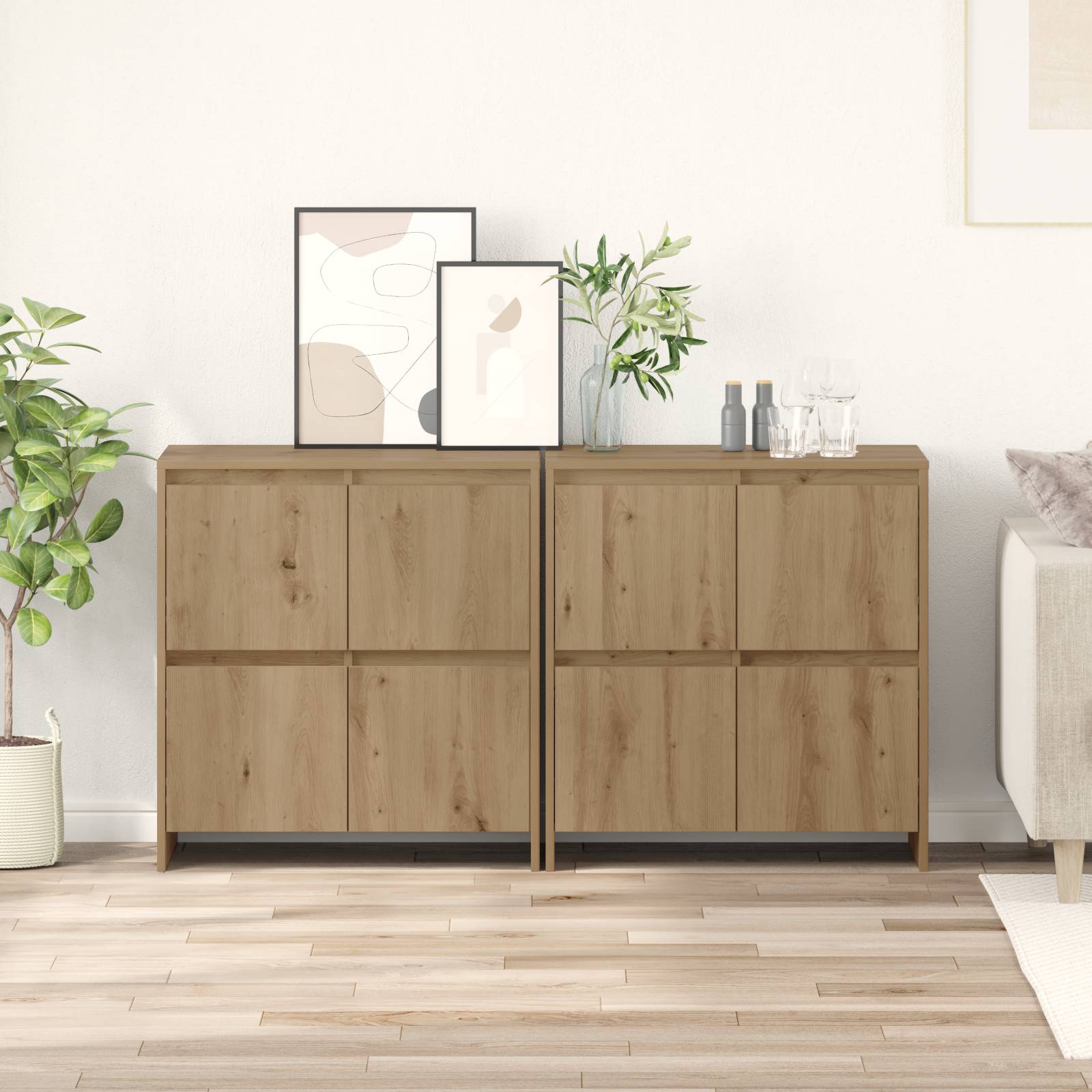 vidaXL Sideboards 2 pcs Artisan-Eiche 70 x 41 x 75 cm Holzwerkstoff