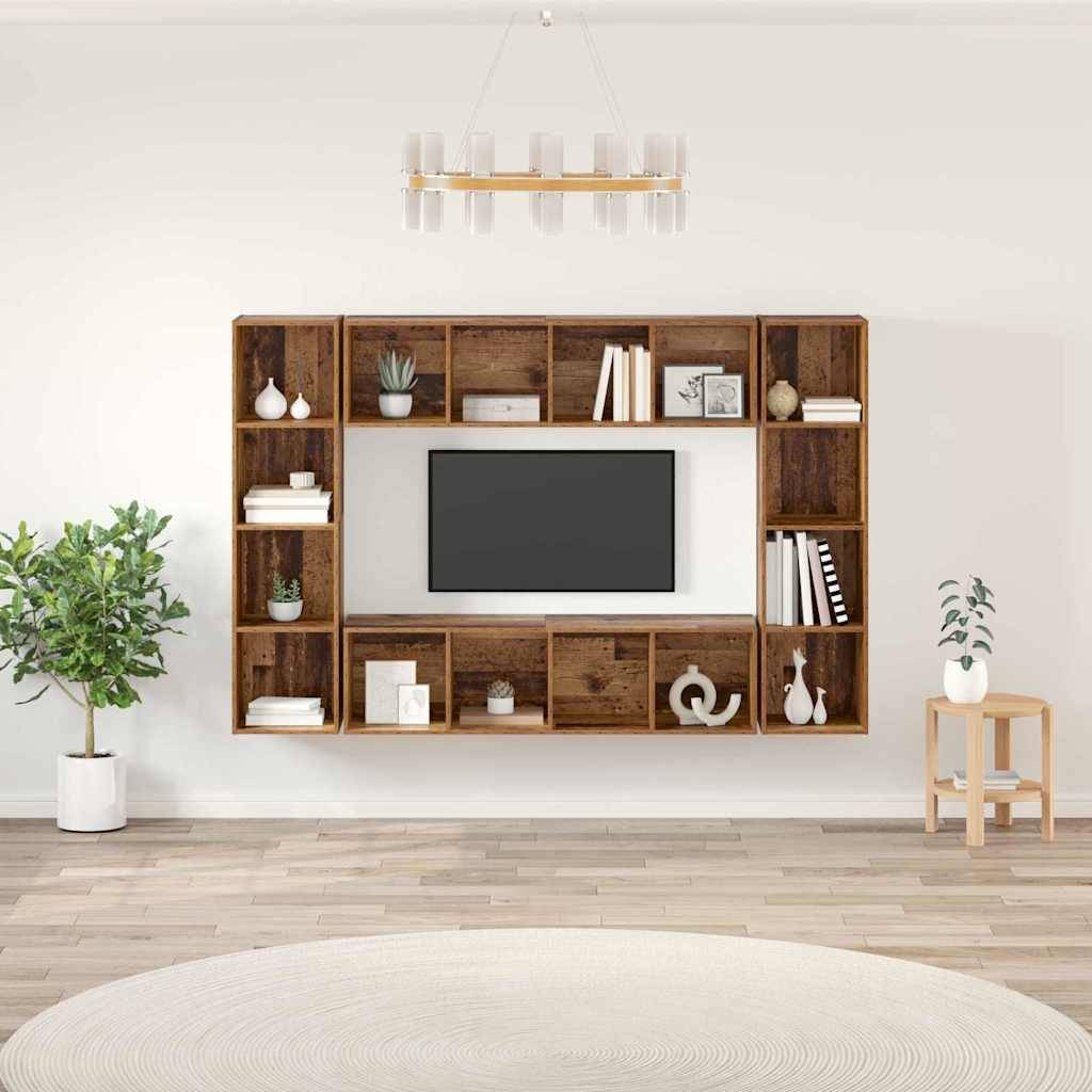 vidaXL TV-Schrankset 4 pcs Braun 37 x 37 x 142,5 cm Holzwerkstoff