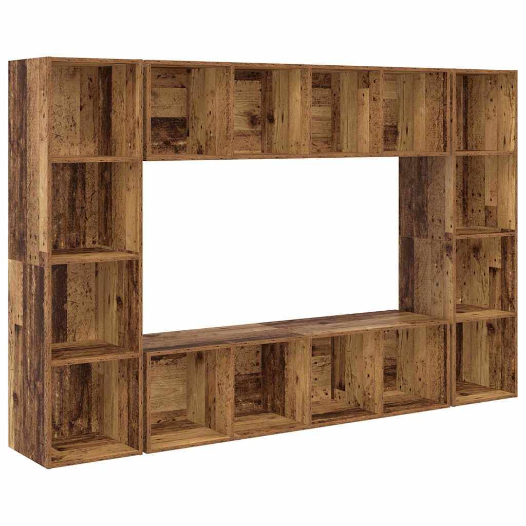 vidaXL TV-Schrankset 4 pcs Braun 37 x 37 x 142,5 cm Holzwerkstoff
