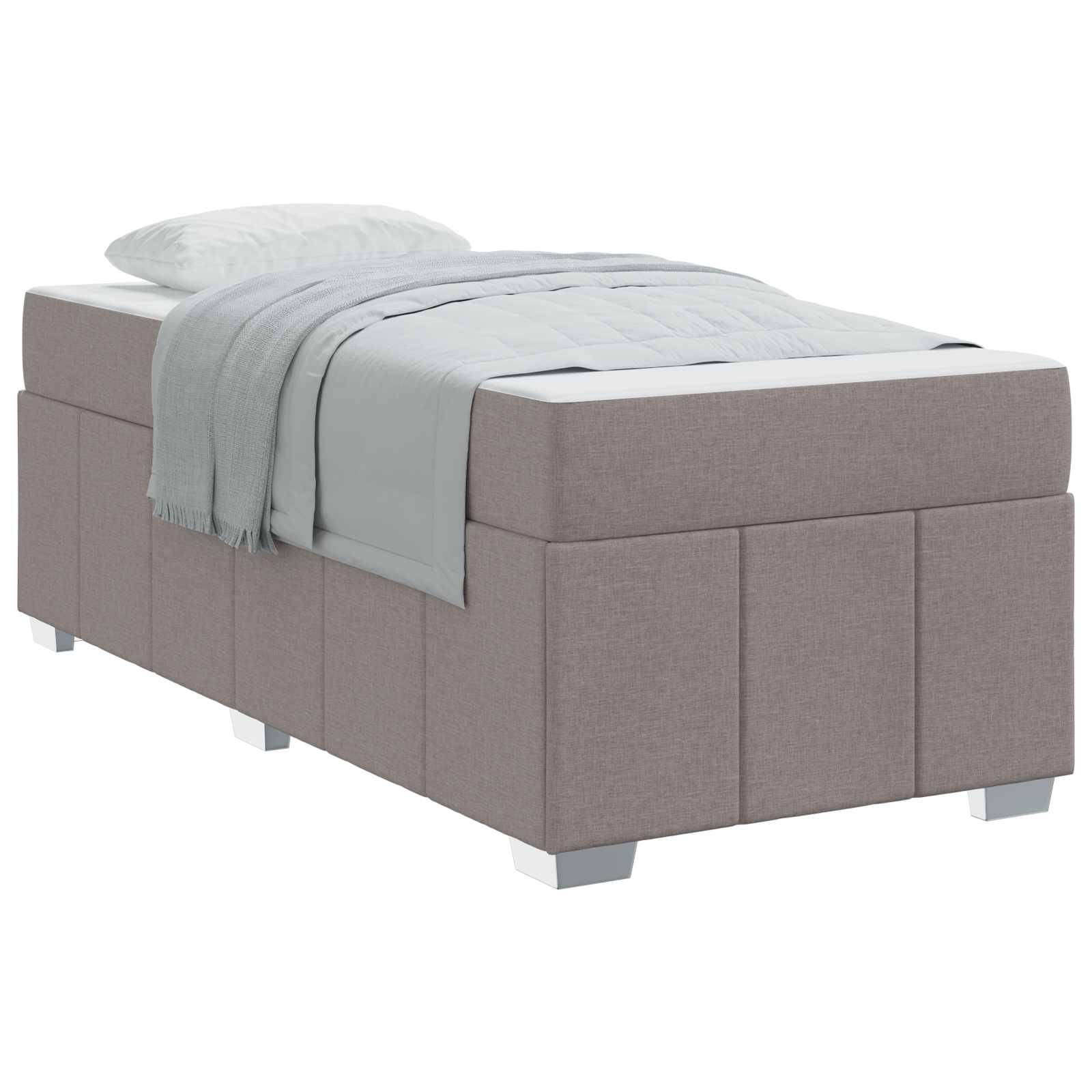 vidaXL Bettrahmen mit Matratze Taupe 100 x 200 cm Stoff