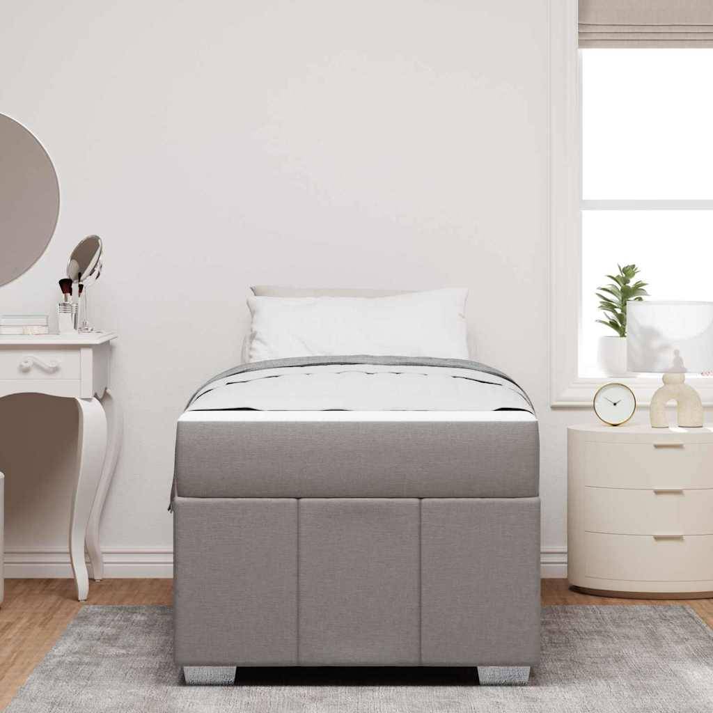 vidaXL Bettrahmen mit Matratze Taupe 120 x 190 cm Stoff