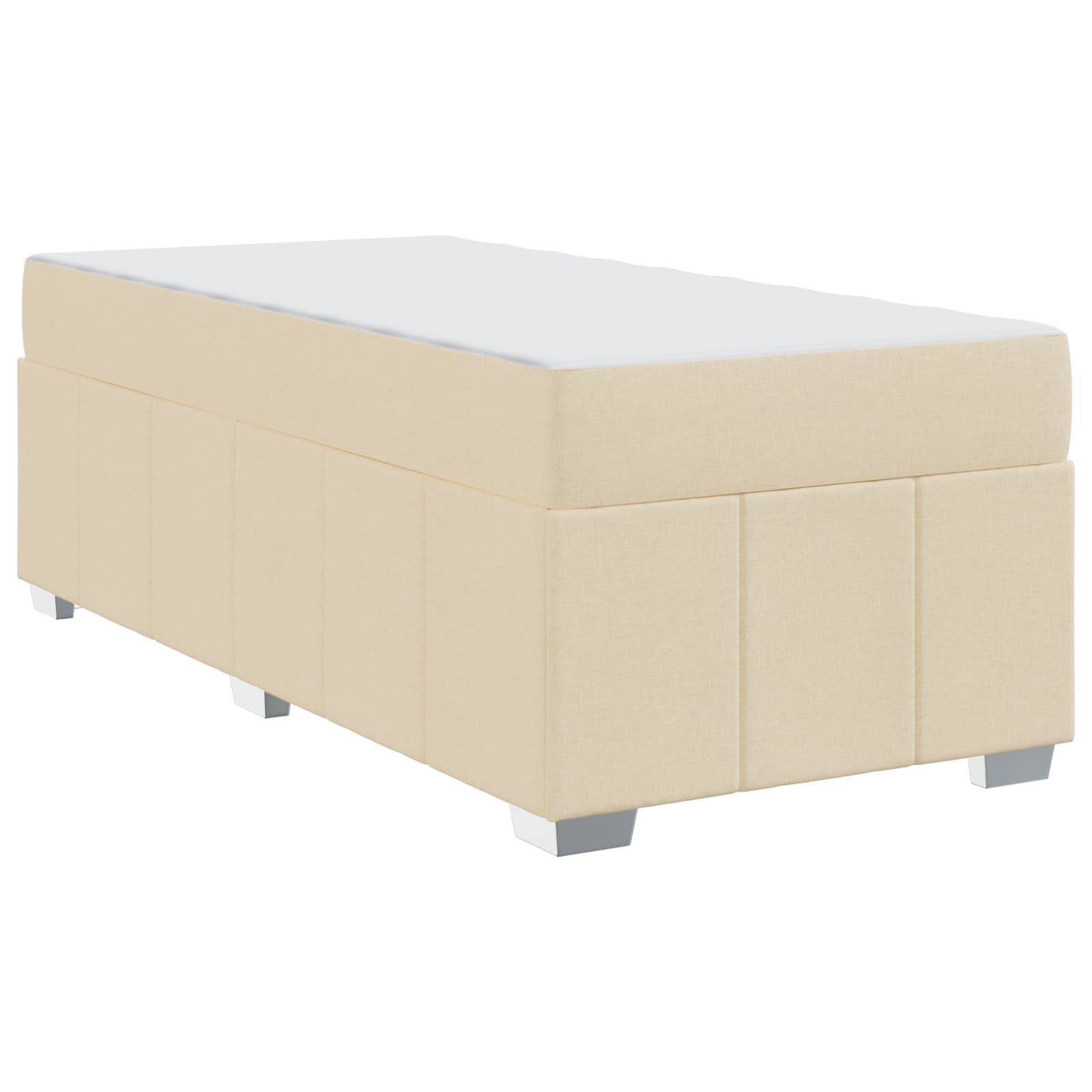 vidaXL Bettrahmen mit Matratze Creme 80 x 200 cm Stoff