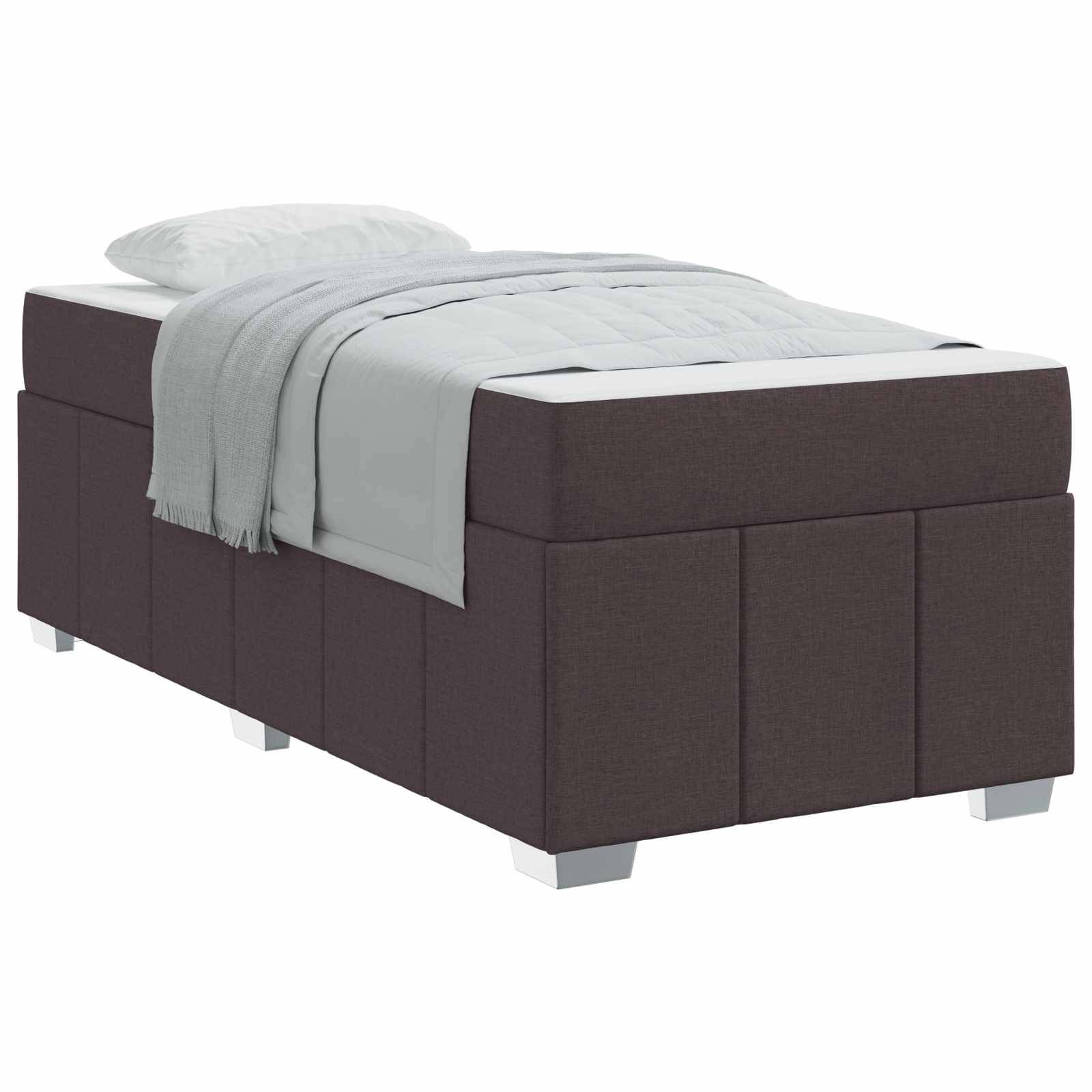 vidaXL Bettrahmen mit Matratze Dunkelbraun 90 x 200 cm Stoff
