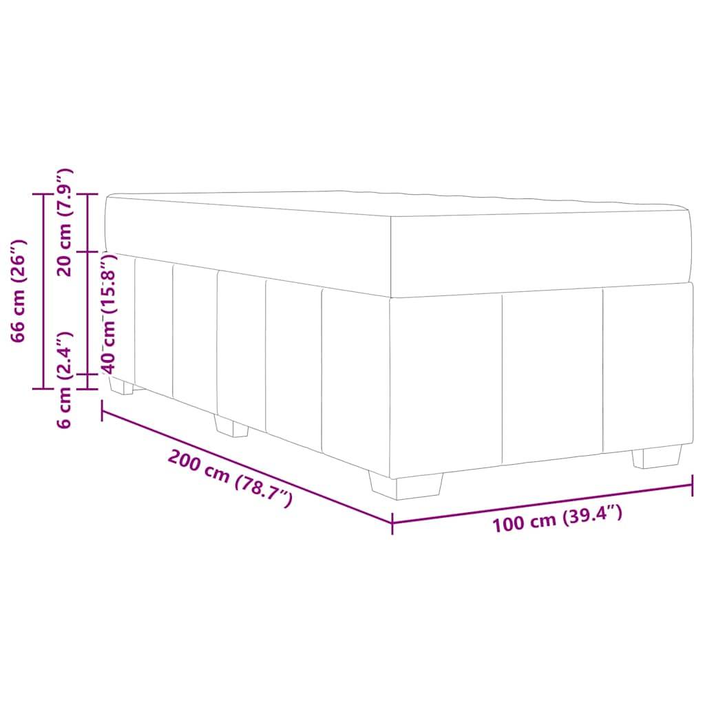 vidaXL Bettrahmen mit Matratze Creme 100 x 200 cm Stoff