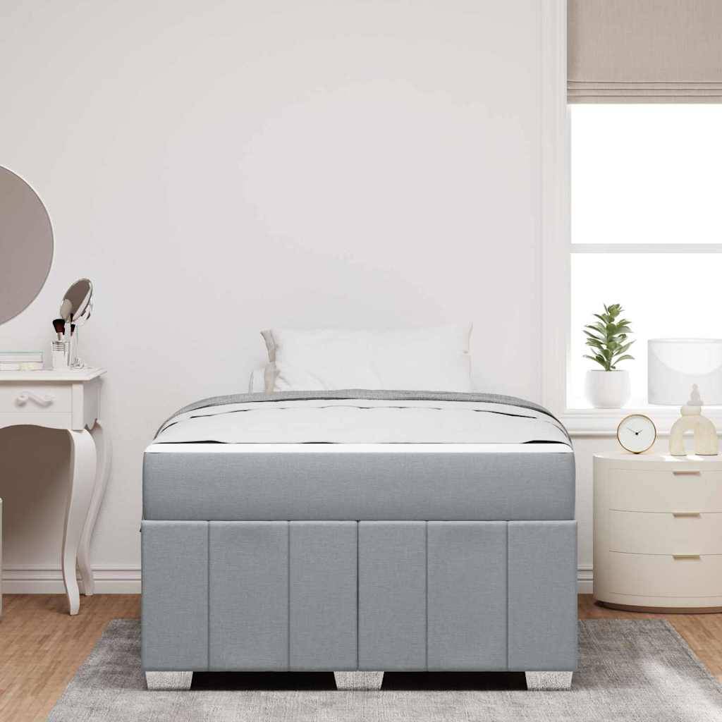 vidaXL Bettrahmen mit Matratze Hellgrau 120 x 190 cm Stoff