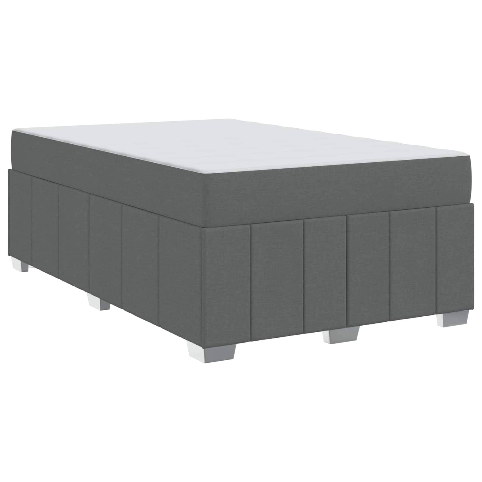 vidaXL Bettrahmen mit Matratze Dunkelgrau 120 x 200 cm Stoff