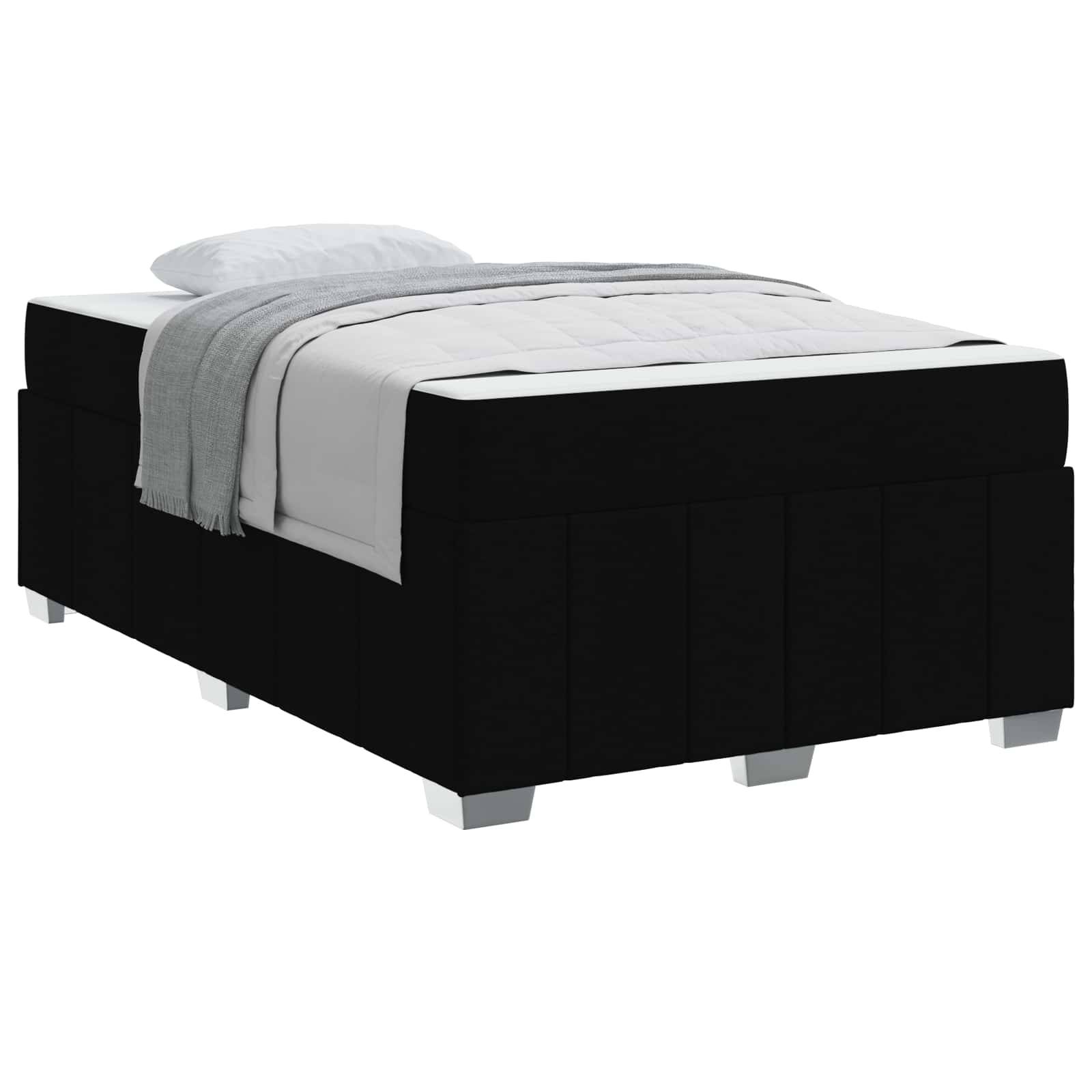 vidaXL Bettrahmen mit Matratze Schwarz 120 x 200 cm Stoff