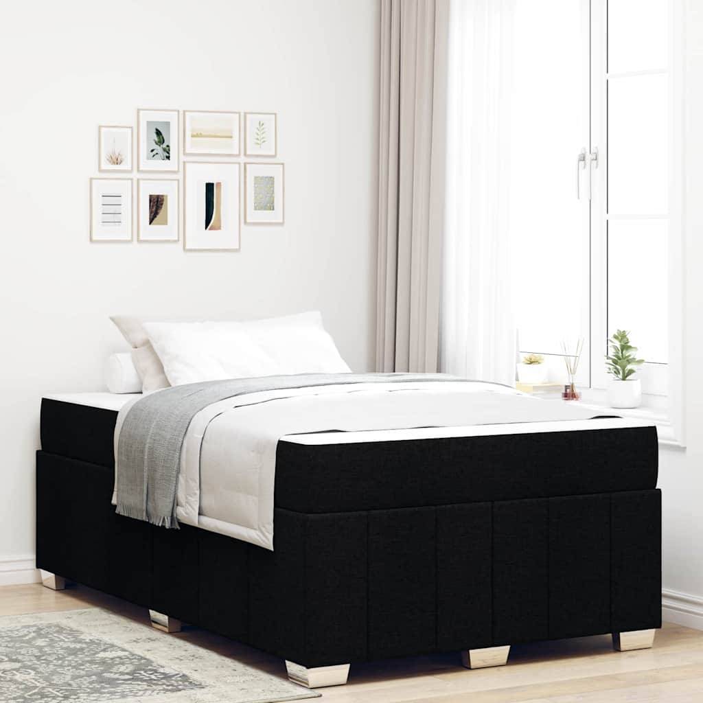 vidaXL Bettrahmen mit Matratze Schwarz 120 x 200 cm Stoff