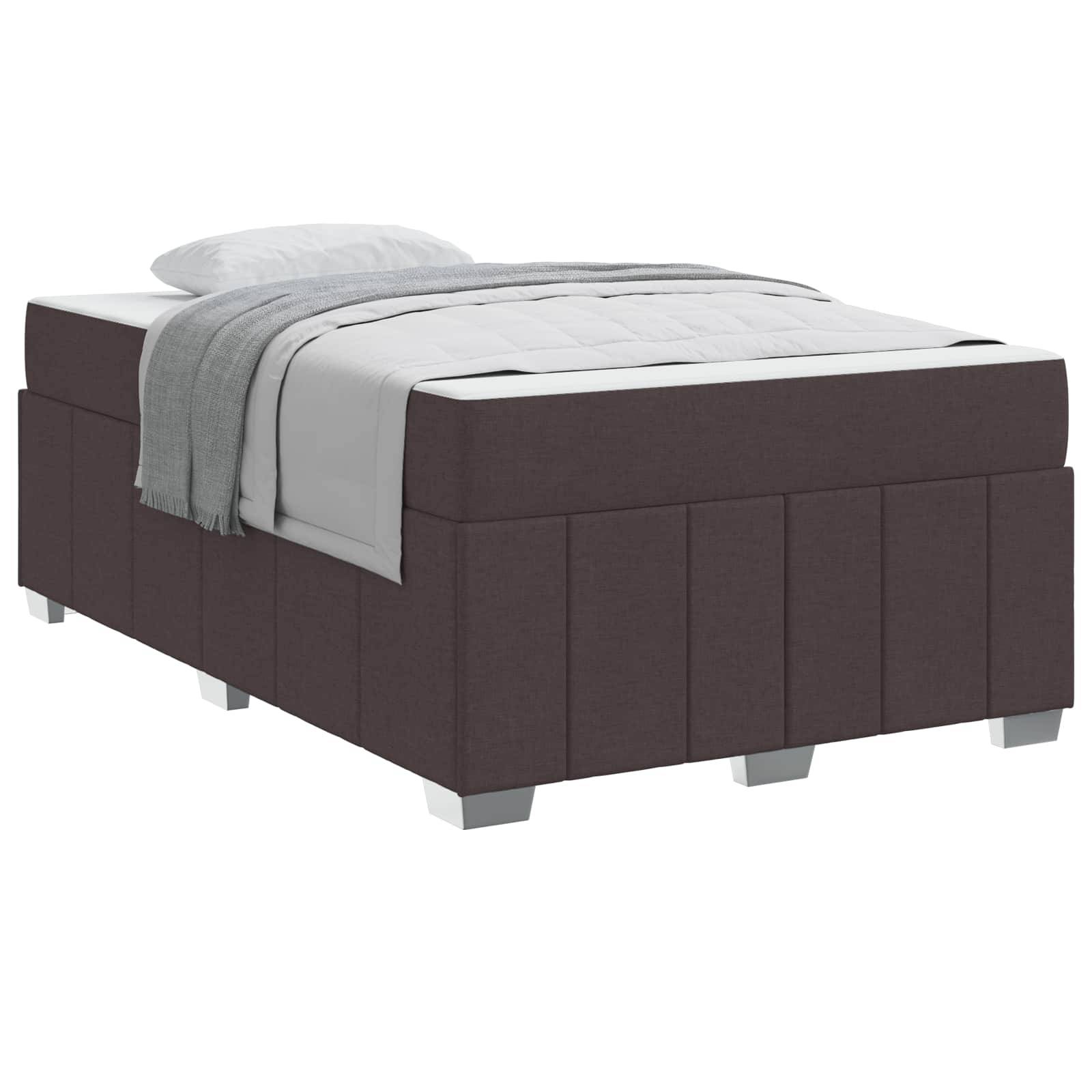 vidaXL Bettrahmen mit Matratze Dunkelbraun 120 x 200 cm Stoff