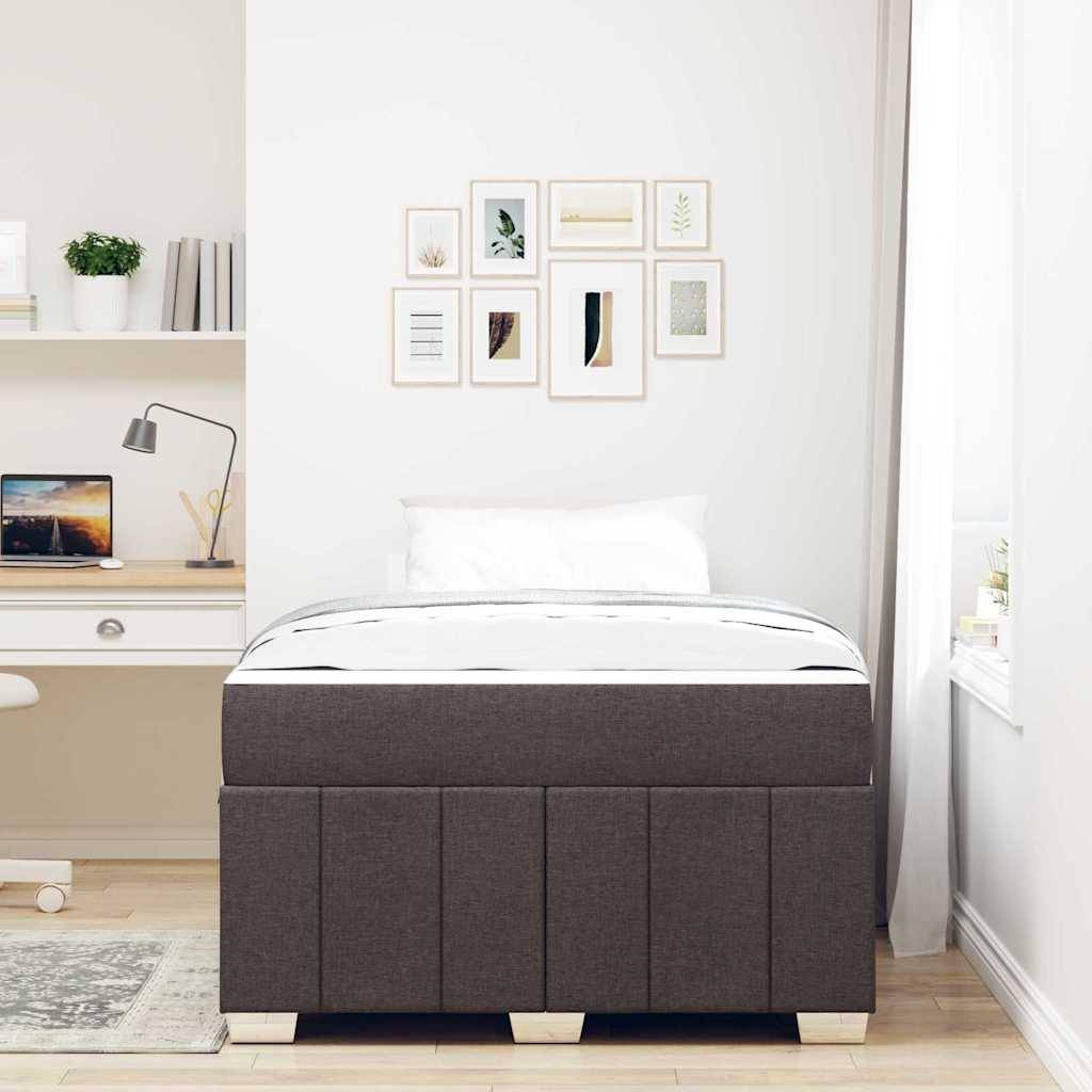 vidaXL Bettrahmen mit Matratze Dunkelbraun 120 x 200 cm Stoff