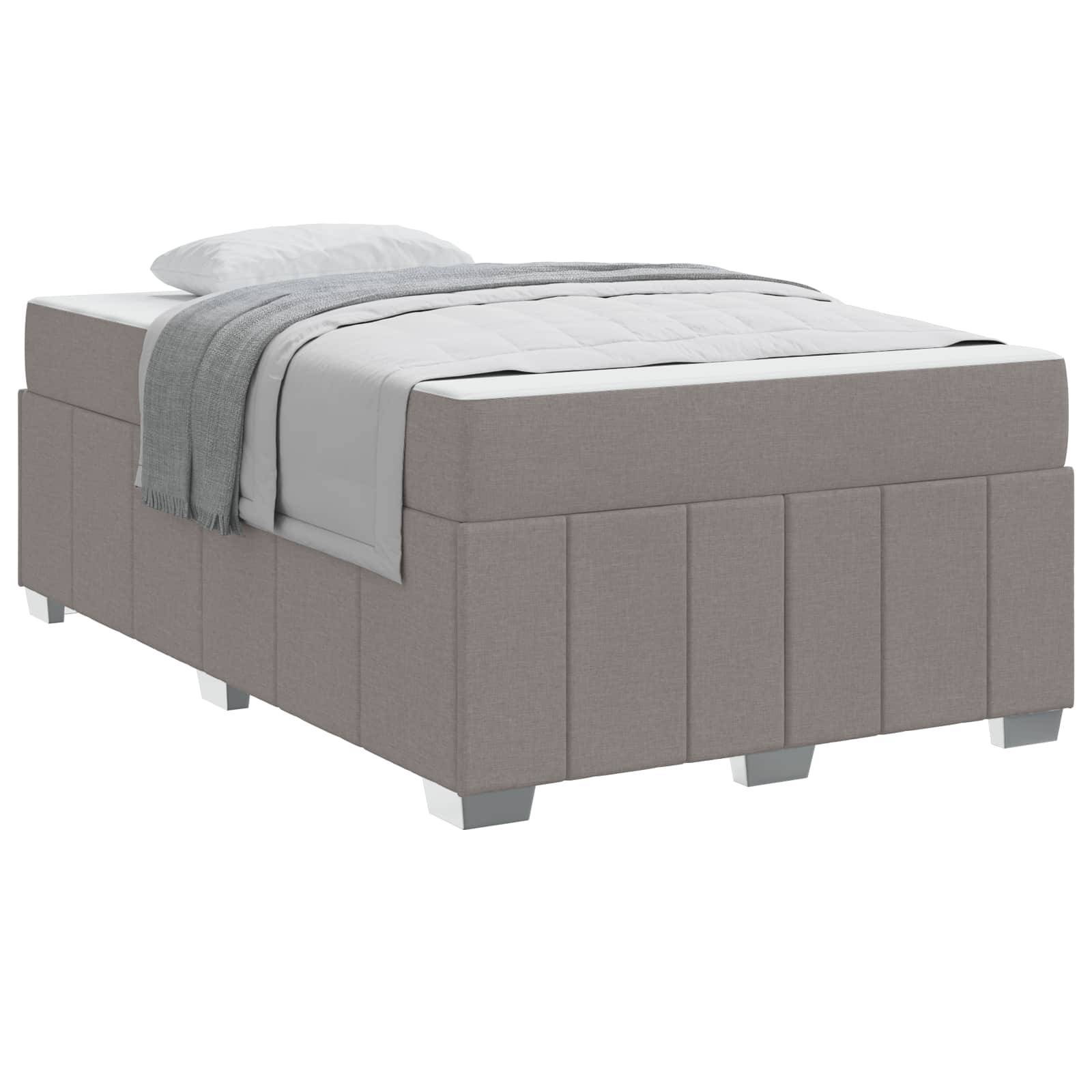 vidaXL Bettrahmen mit Matratze Taupe 120 x 200 cm Stoff