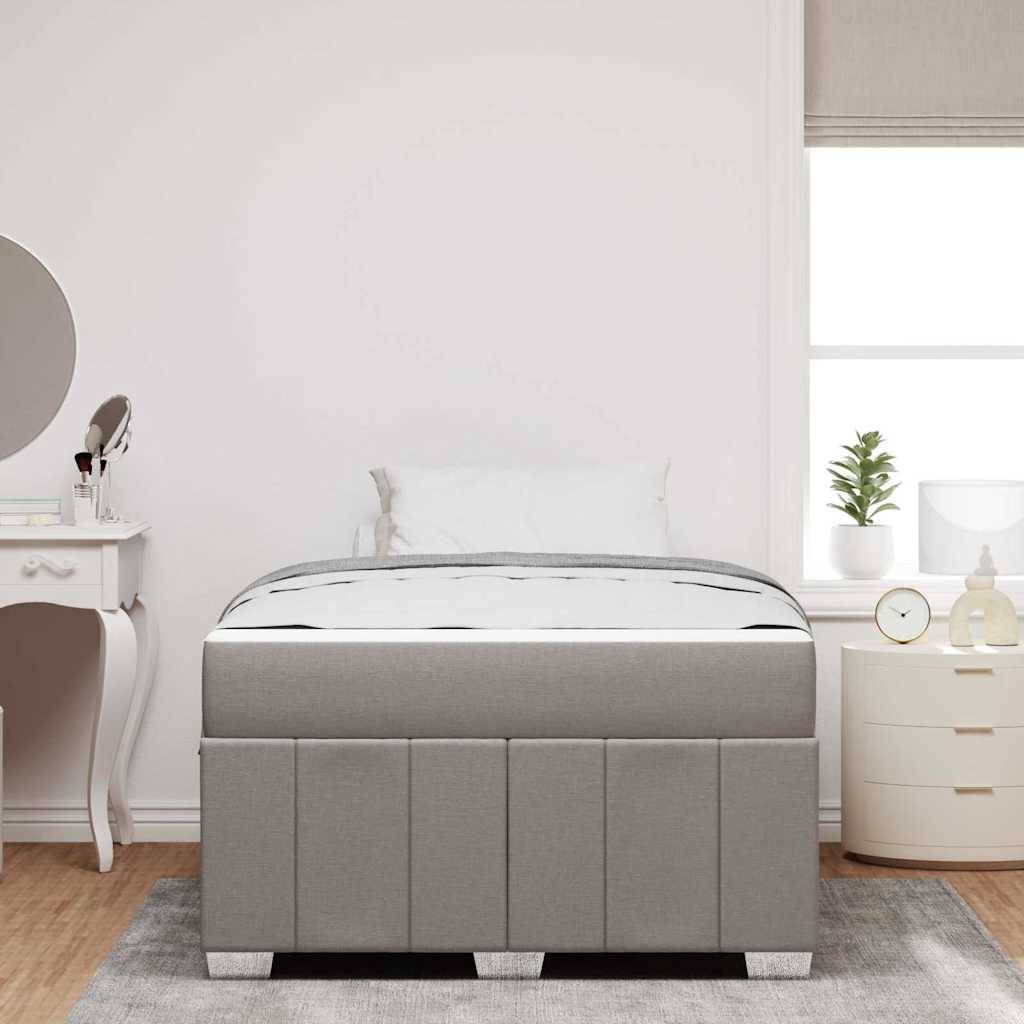 vidaXL Bettrahmen mit Matratze Taupe 120 x 200 cm Stoff
