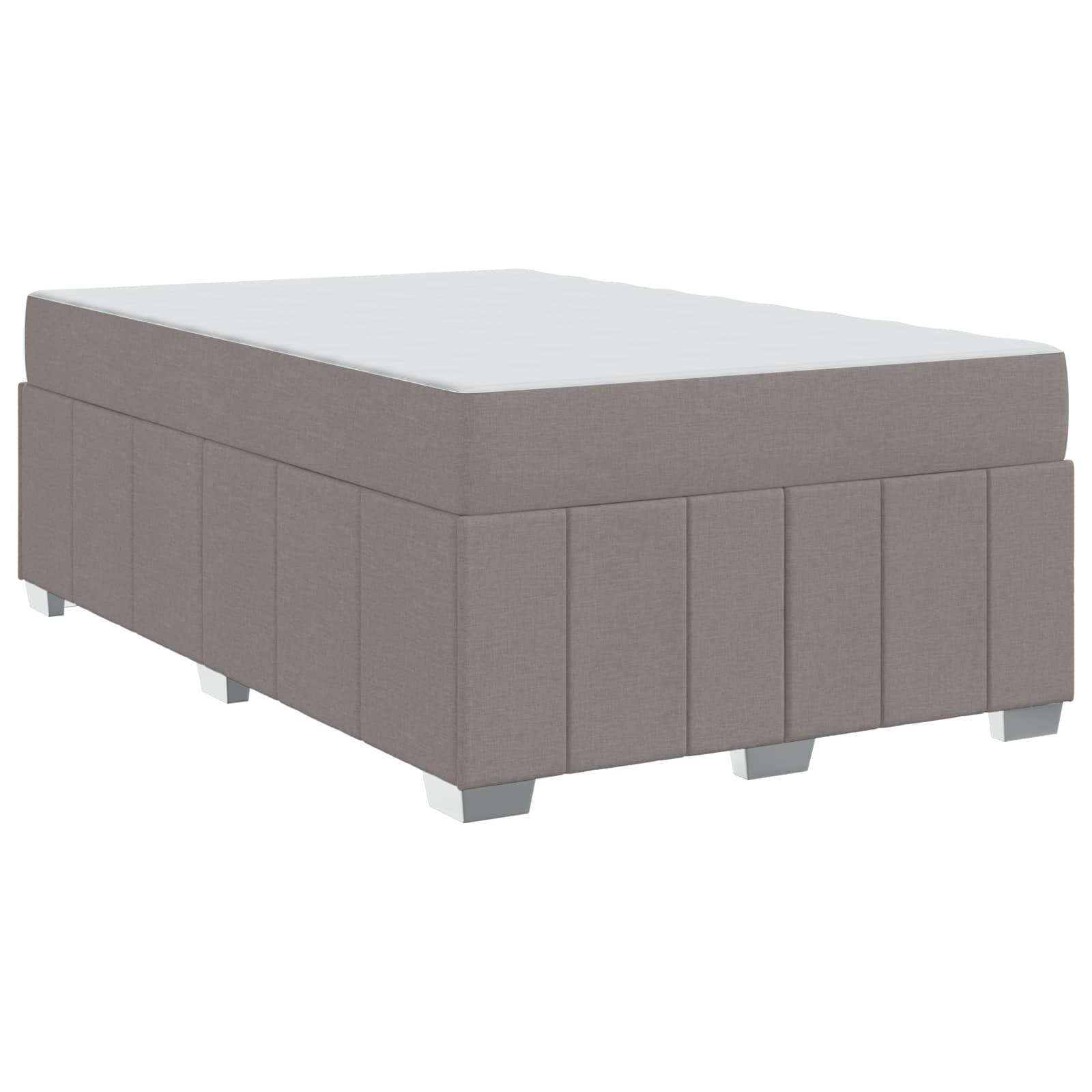 vidaXL Bettrahmen mit Matratze Taupe 120 x 200 cm Stoff