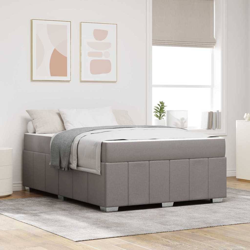 vidaXL Bettrahmen mit Matratze Taupe 160 x 200 cm Stoff