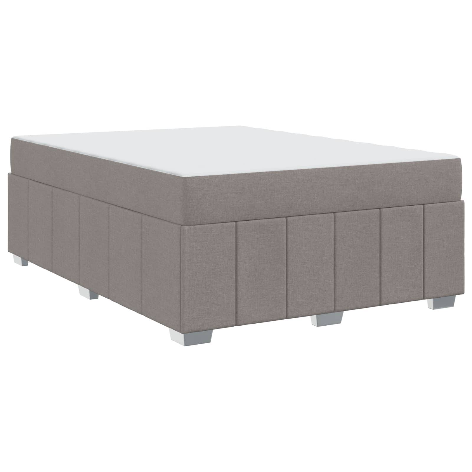 vidaXL Bettrahmen mit Matratze Taupe 140 x 200 cm Stoff