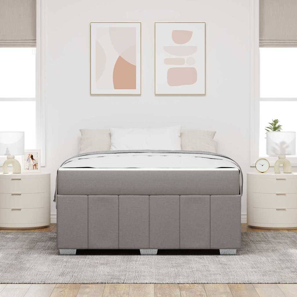 vidaXL Bettrahmen mit Matratze Taupe 140 x 200 cm Stoff