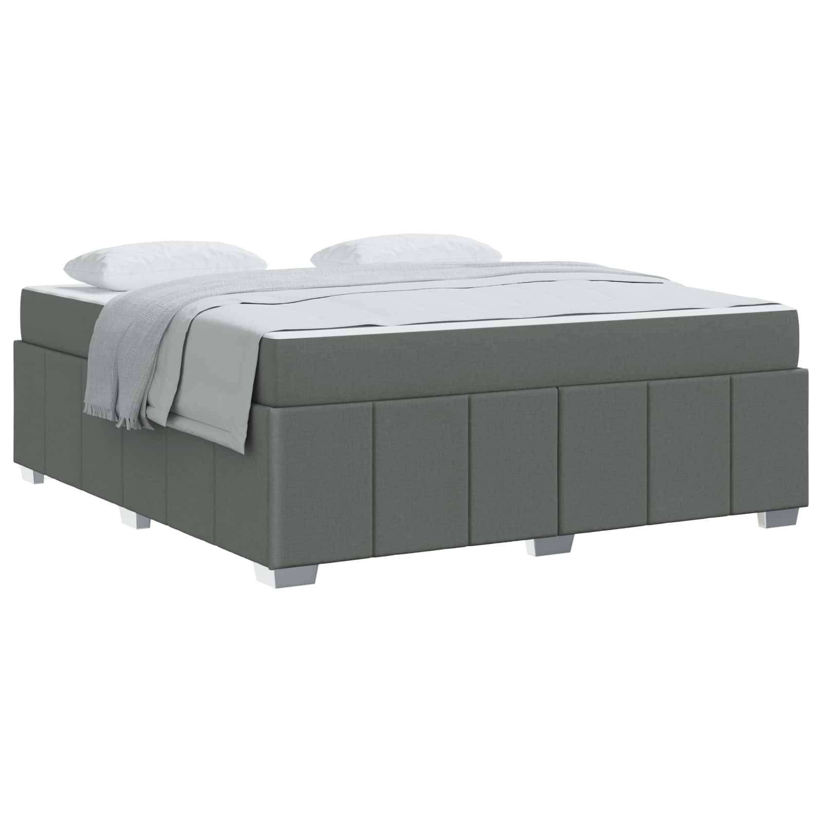 vidaXL Bettrahmen mit Matratze Dunkelgrau 180 x 200 cm Stoff