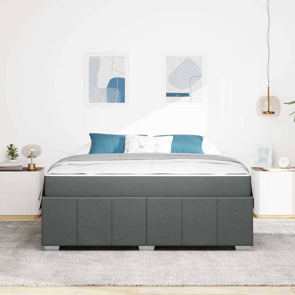 vidaXL Bettrahmen mit Matratze Dunkelgrau 180 x 200 cm Stoff