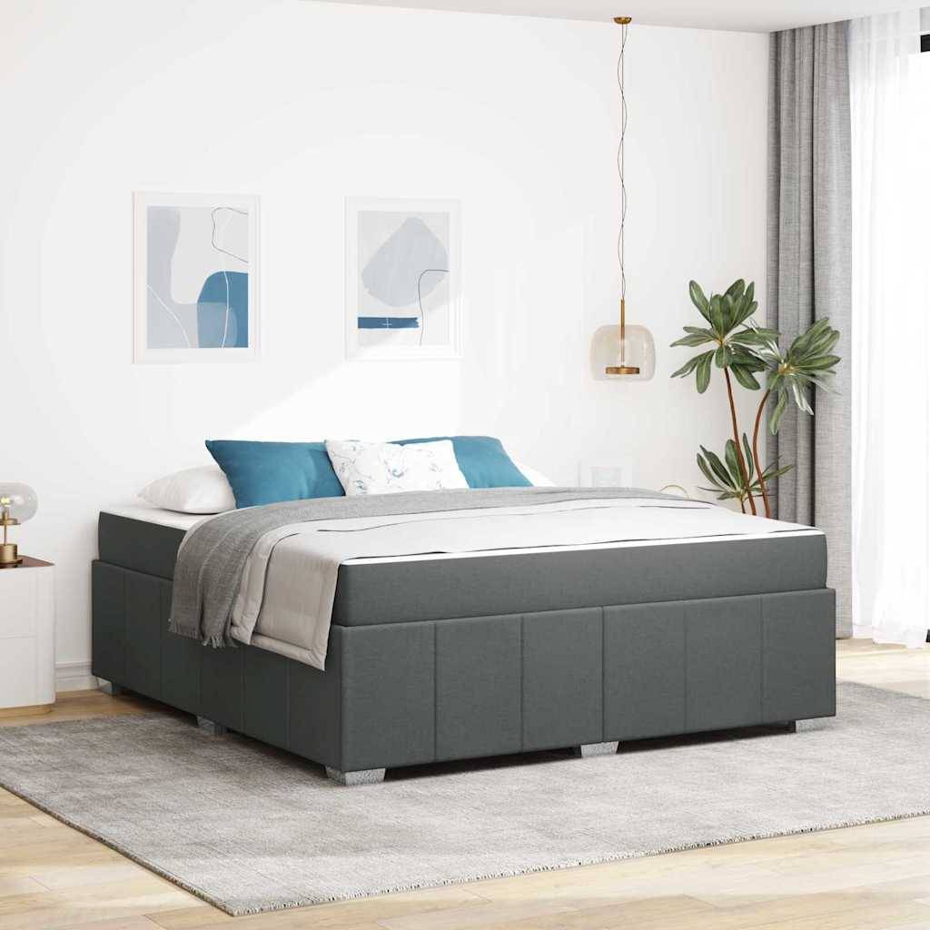vidaXL Bettrahmen mit Matratze Dunkelgrau 180 x 200 cm Stoff