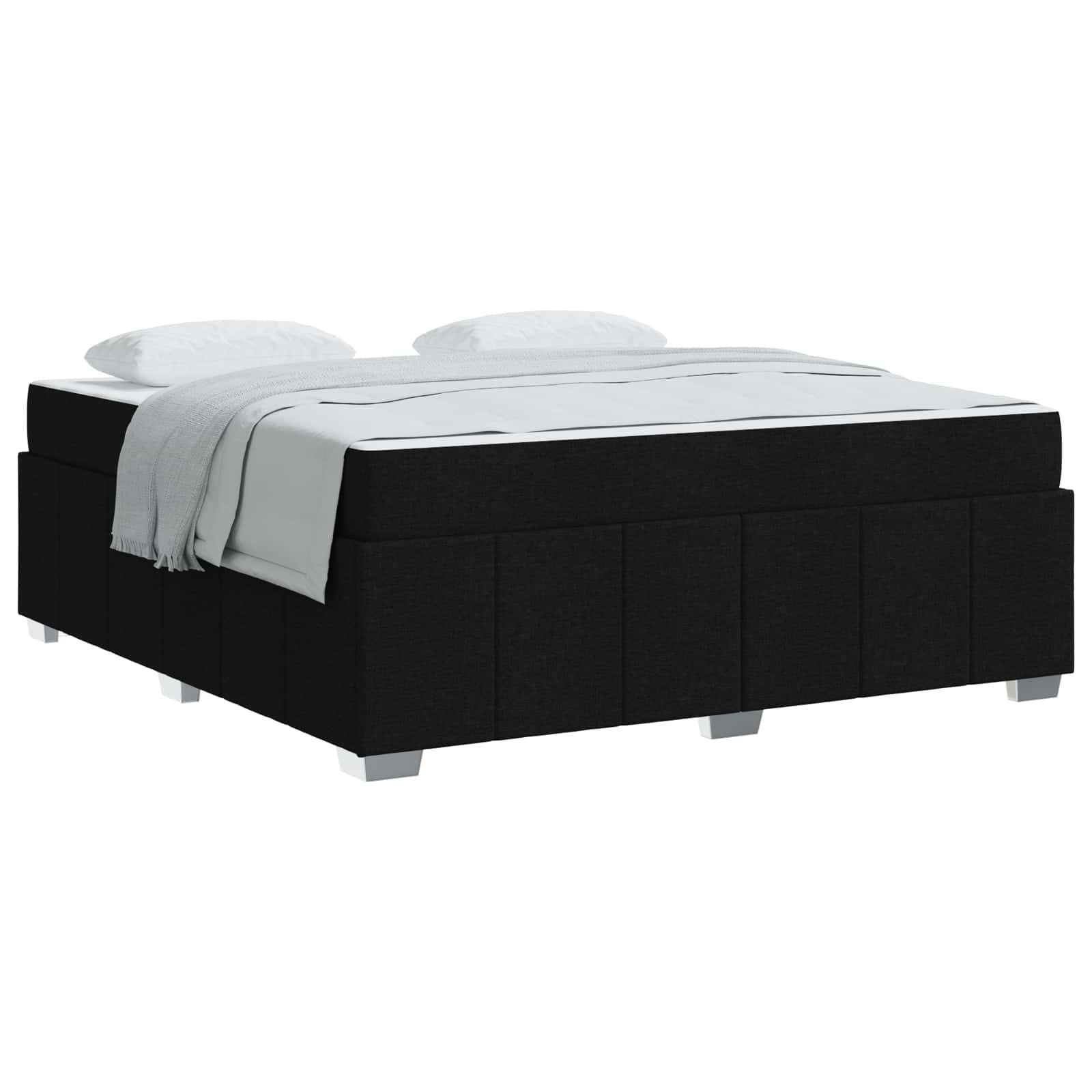 vidaXL Bettrahmen mit Matratze Schwarz 180 x 200 cm Stoff