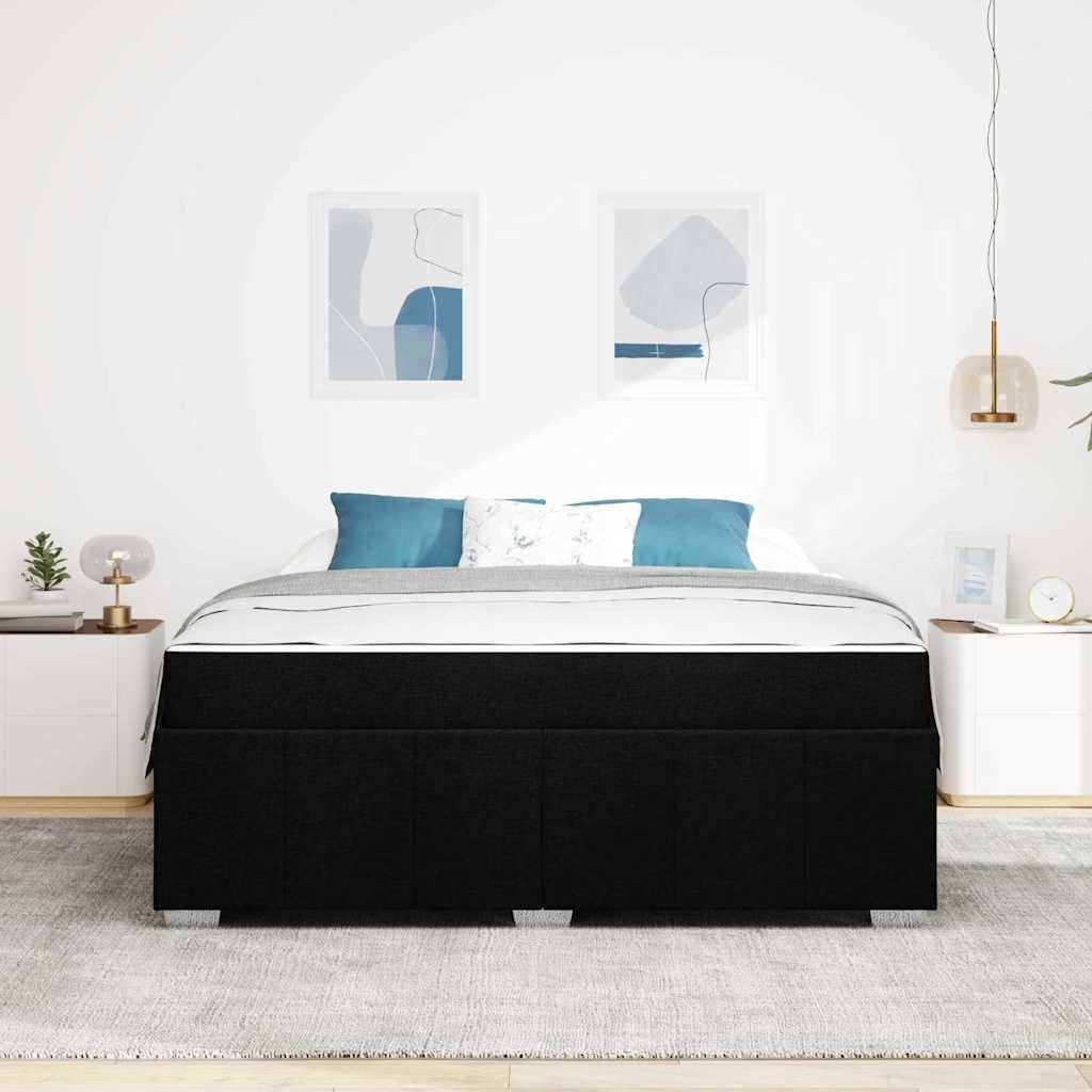 vidaXL Bettrahmen mit Matratze Schwarz 180 x 200 cm Stoff
