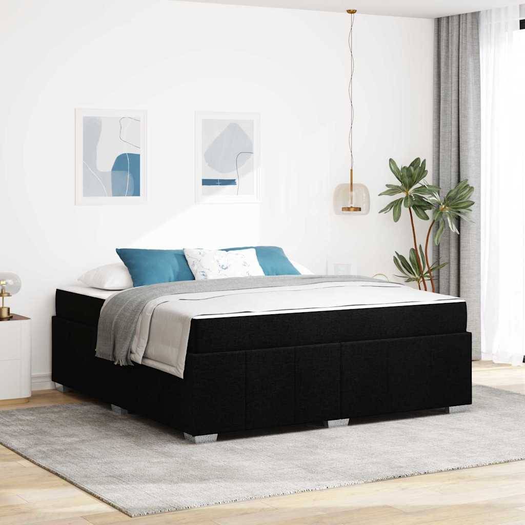 vidaXL Bettrahmen mit Matratze Schwarz 180 x 200 cm Stoff