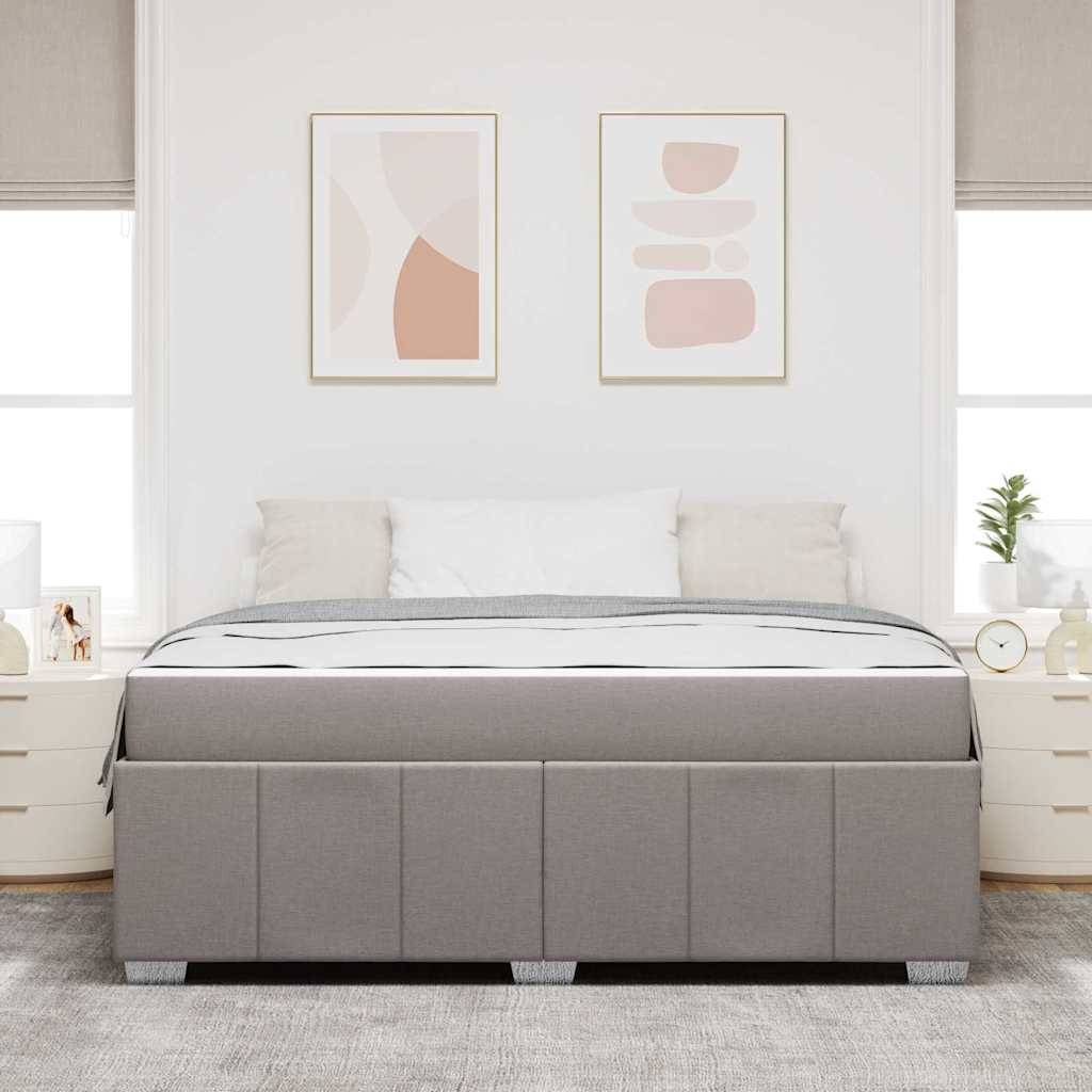 vidaXL Bettrahmen mit Matratze Taupe 180 x 200 cm Stoff