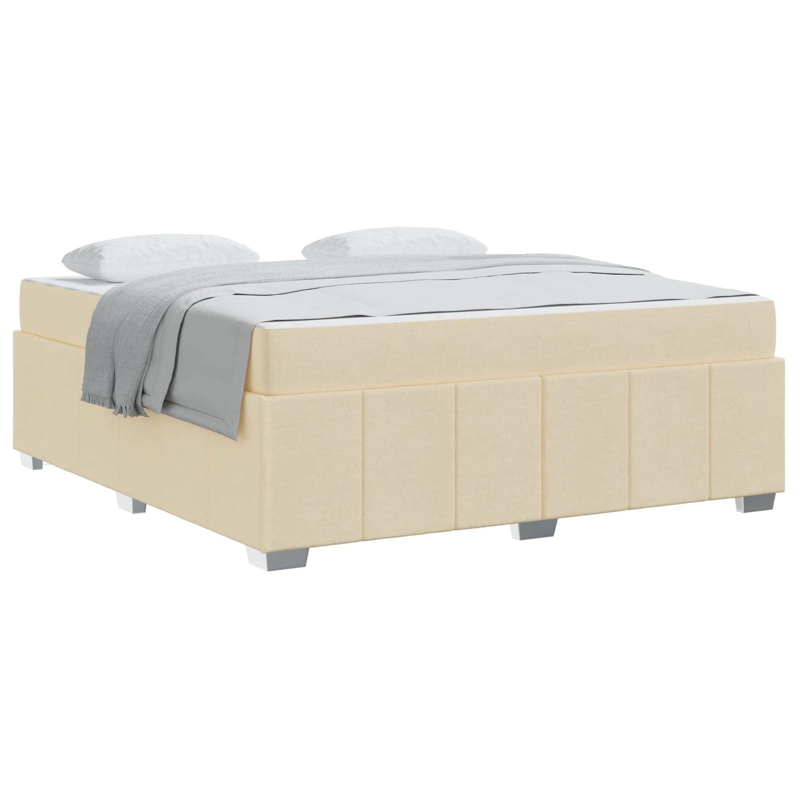 vidaXL Bettrahmen mit Matratze Creme 180 x 200 cm Stoff
