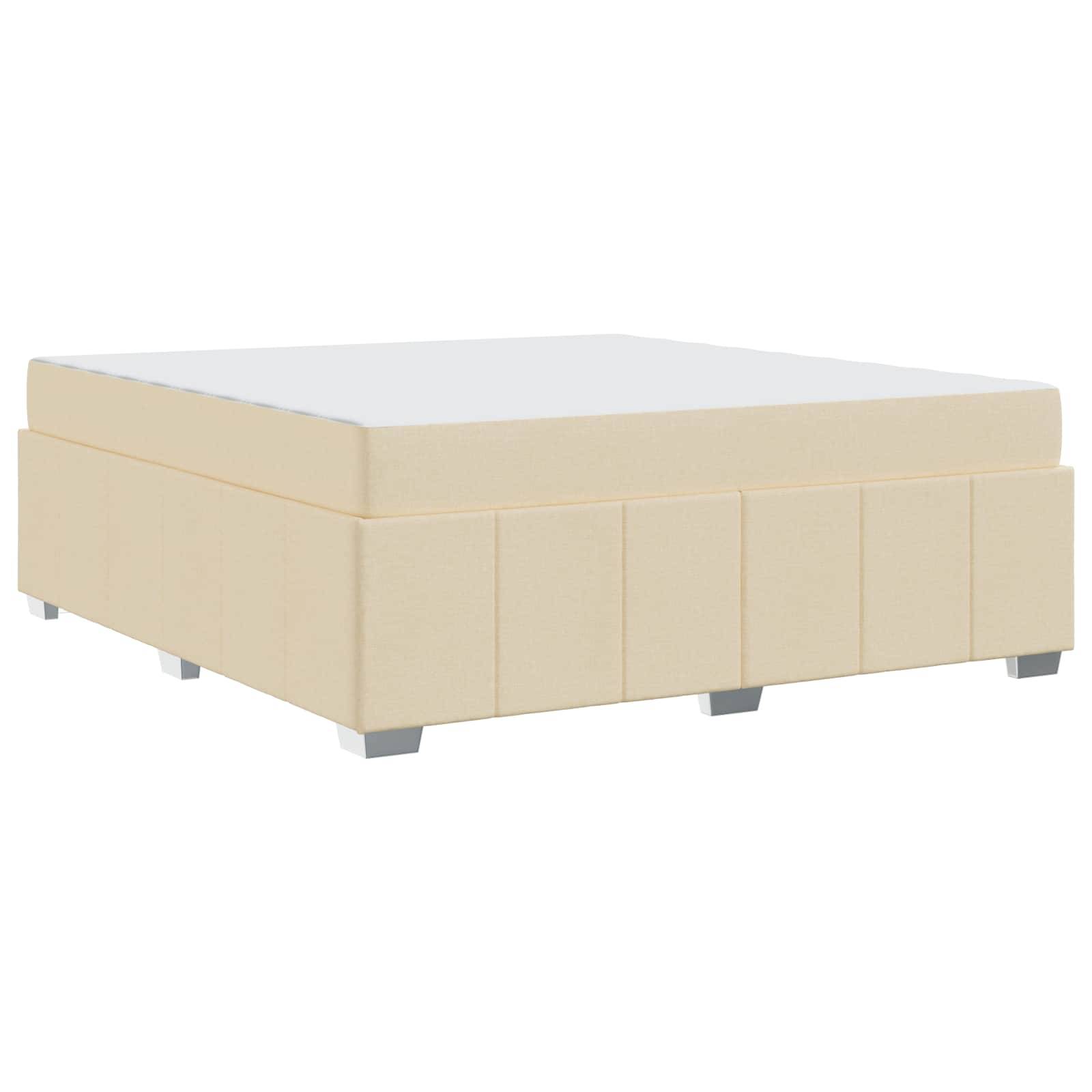 vidaXL Bettrahmen mit Matratze Creme 180 x 200 cm Stoff