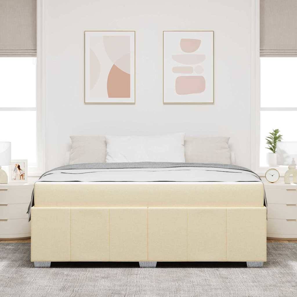 vidaXL Bettrahmen mit Matratze Creme 180 x 200 cm Stoff