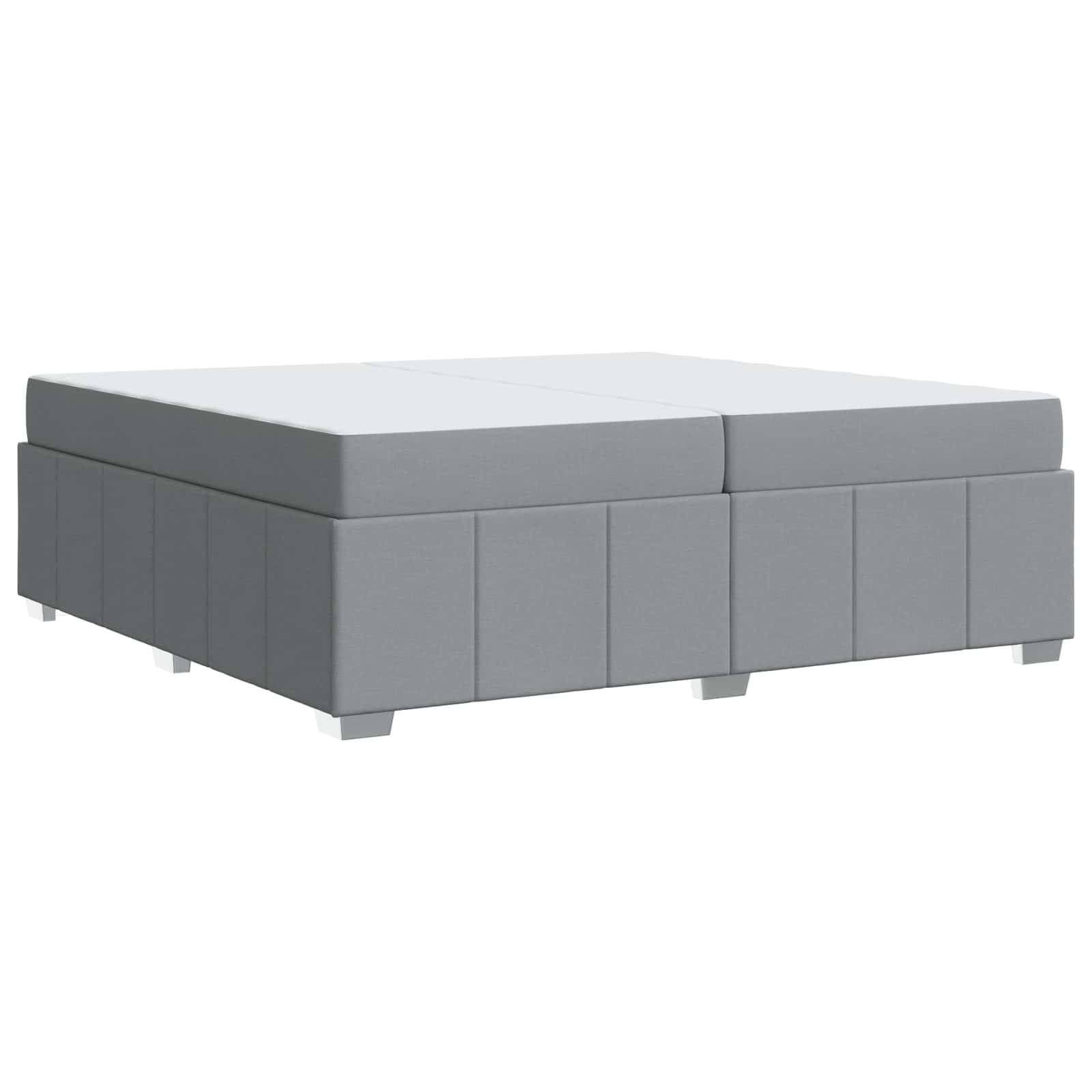 vidaXL Bettrahmen mit Matratze Hellgrau 200 x 200 cm Stoff