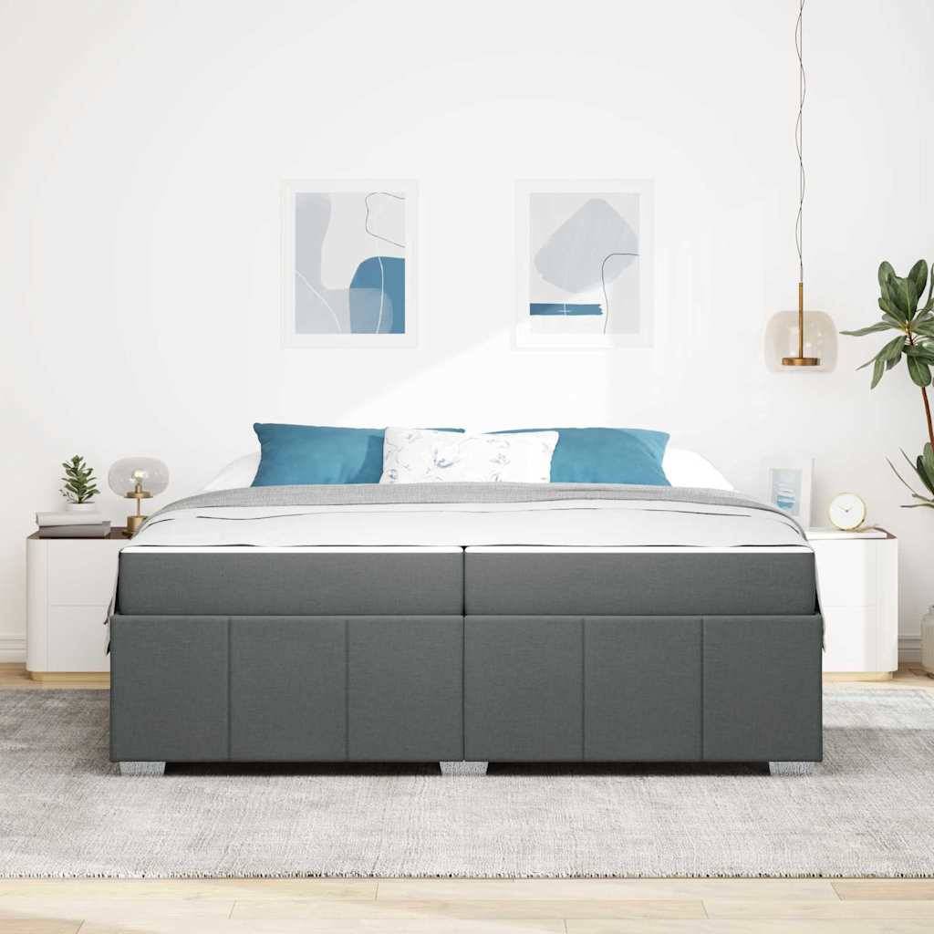vidaXL Bettrahmen mit Matratze Dunkelgrau 200 x 200 cm Stoff