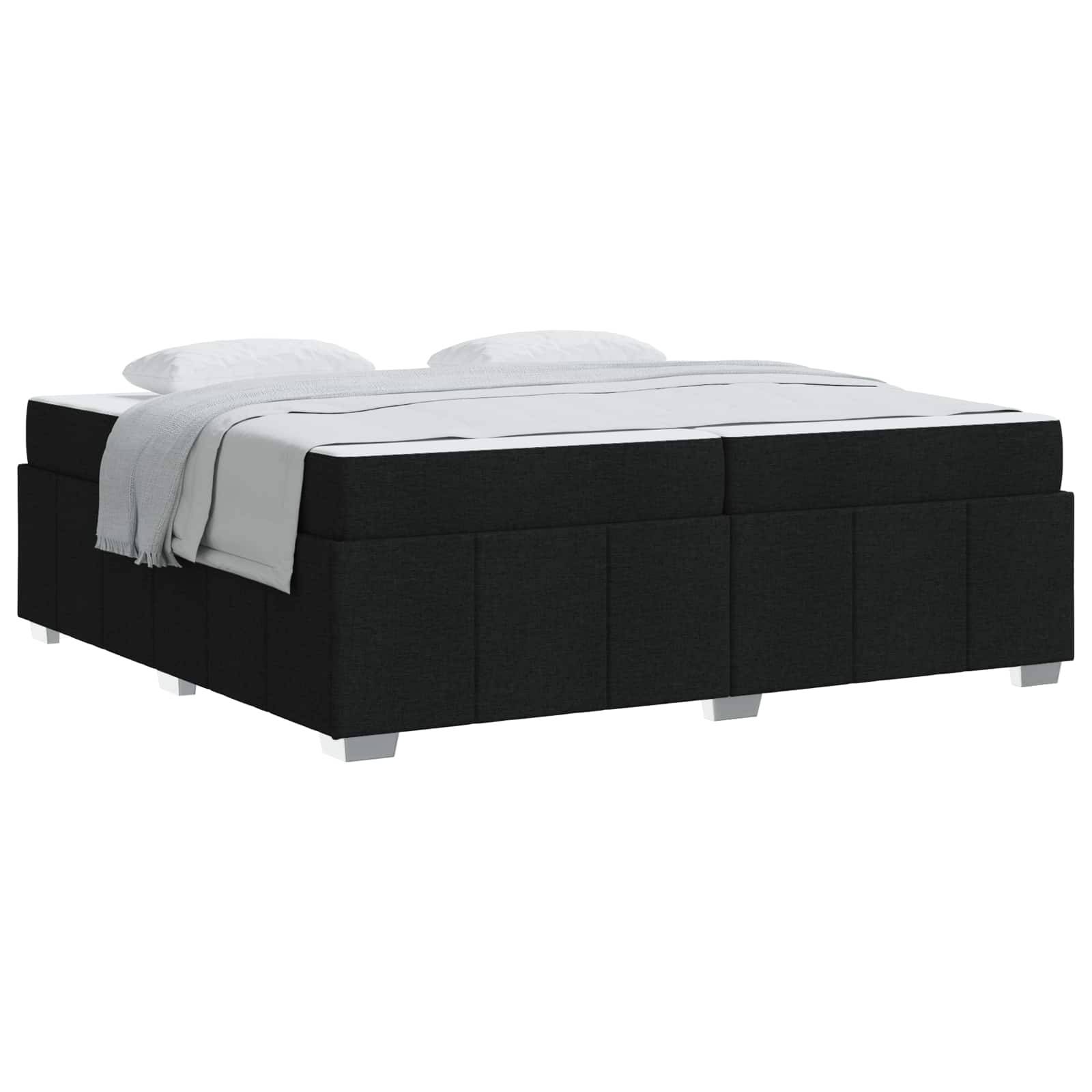 vidaXL Bettrahmen mit Matratze Schwarz 200 x 200 cm Stoff