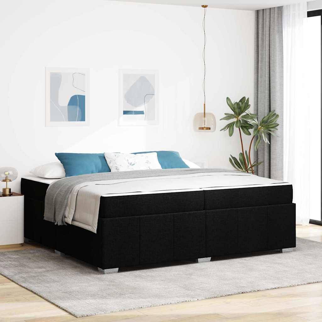vidaXL Bettrahmen mit Matratze Schwarz 200 x 200 cm Stoff