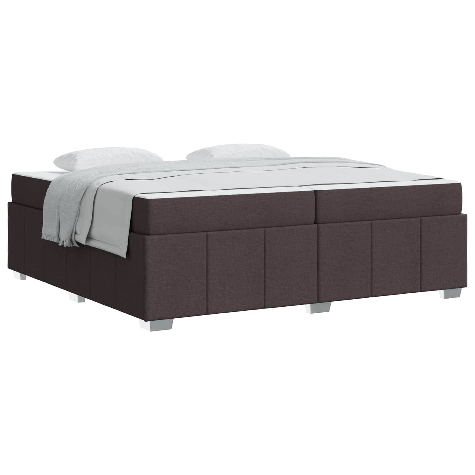 vidaXL Bettrahmen mit Matratze Dunkelbraun 200 x 200 cm Stoff