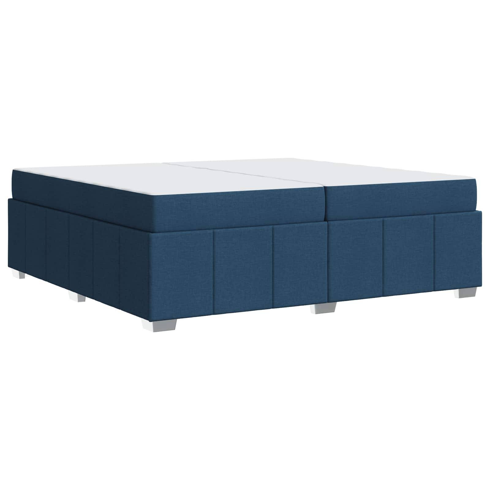 vidaXL Bettrahmen mit Matratze Blau 200 x 200 cm Stoff