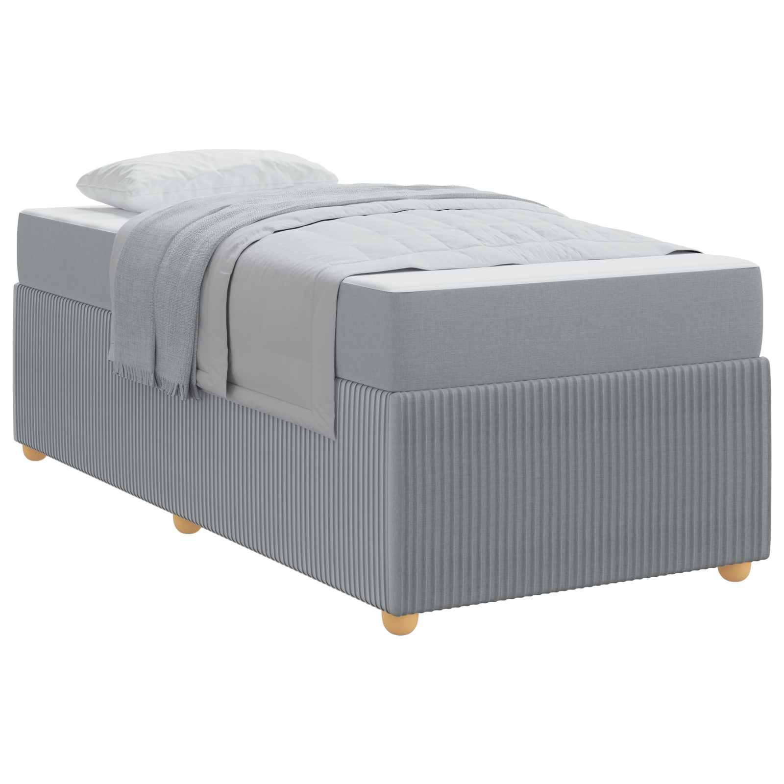 vidaXL Bettrahmen mit Matratze Hellgrau 80 x 200 cm Stoff