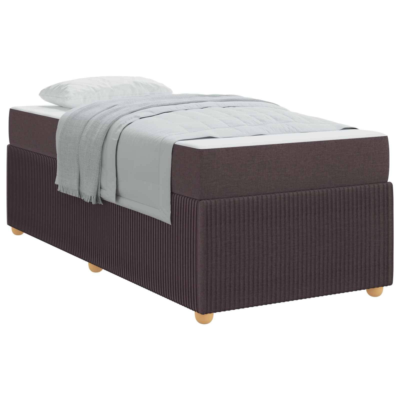 vidaXL Bettrahmen mit Matratze Dunkelbraun 90 x 190 cm Stoff