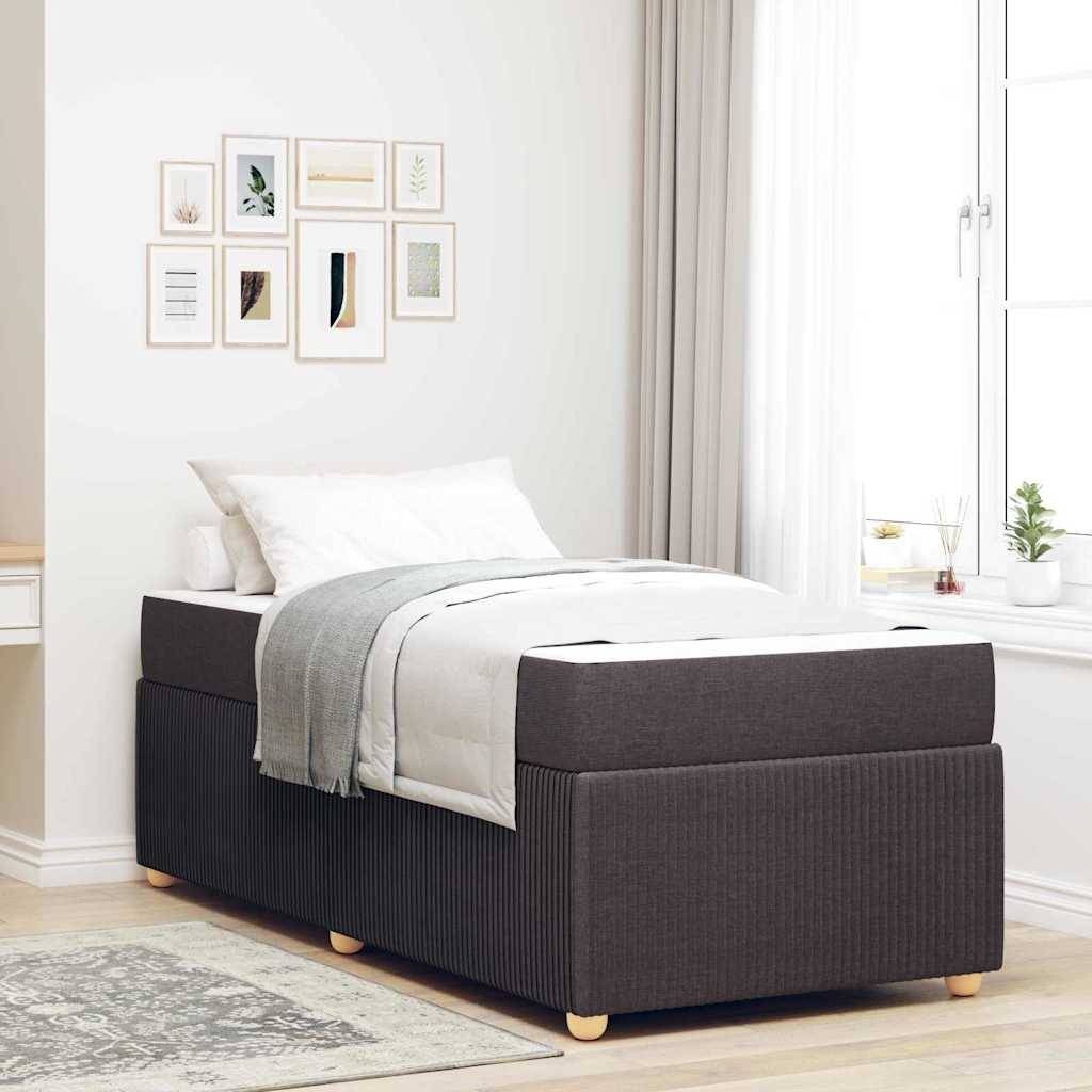 vidaXL Bettrahmen mit Matratze Dunkelbraun 80 x 200 cm Stoff