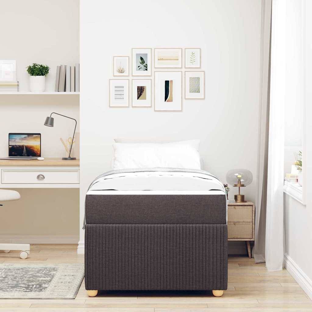 vidaXL Bettrahmen mit Matratze Dunkelbraun 80 x 200 cm Stoff
