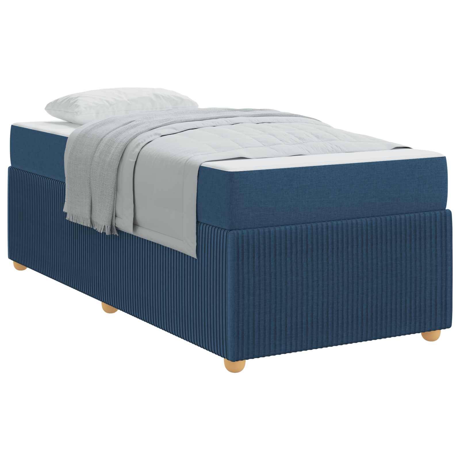 vidaXL Bettrahmen mit Matratze Blau 80 x 200 cm Stoff