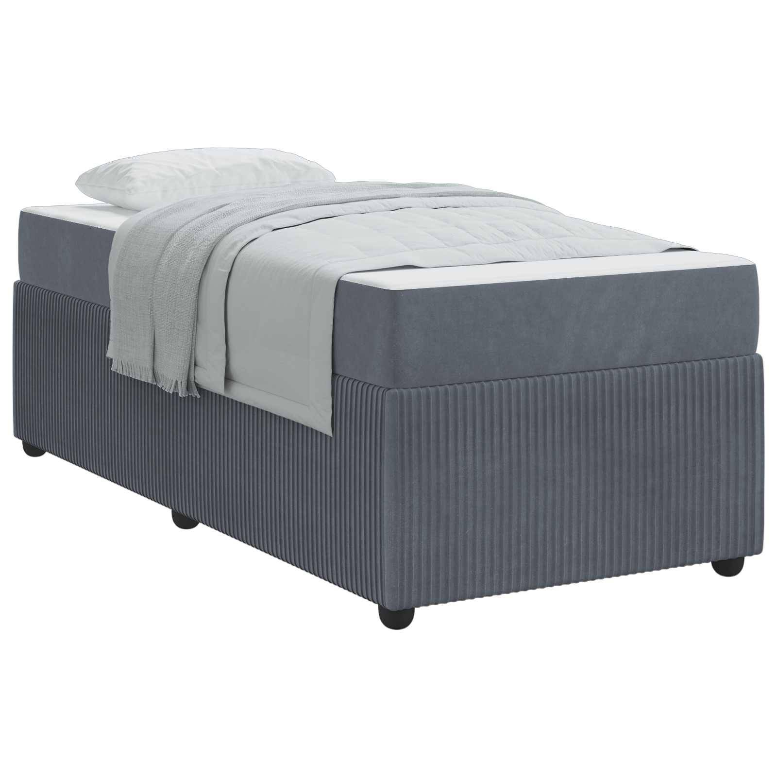 vidaXL Bettrahmen mit Matratze Dunkelgrau 80 x 200 cm Stoff