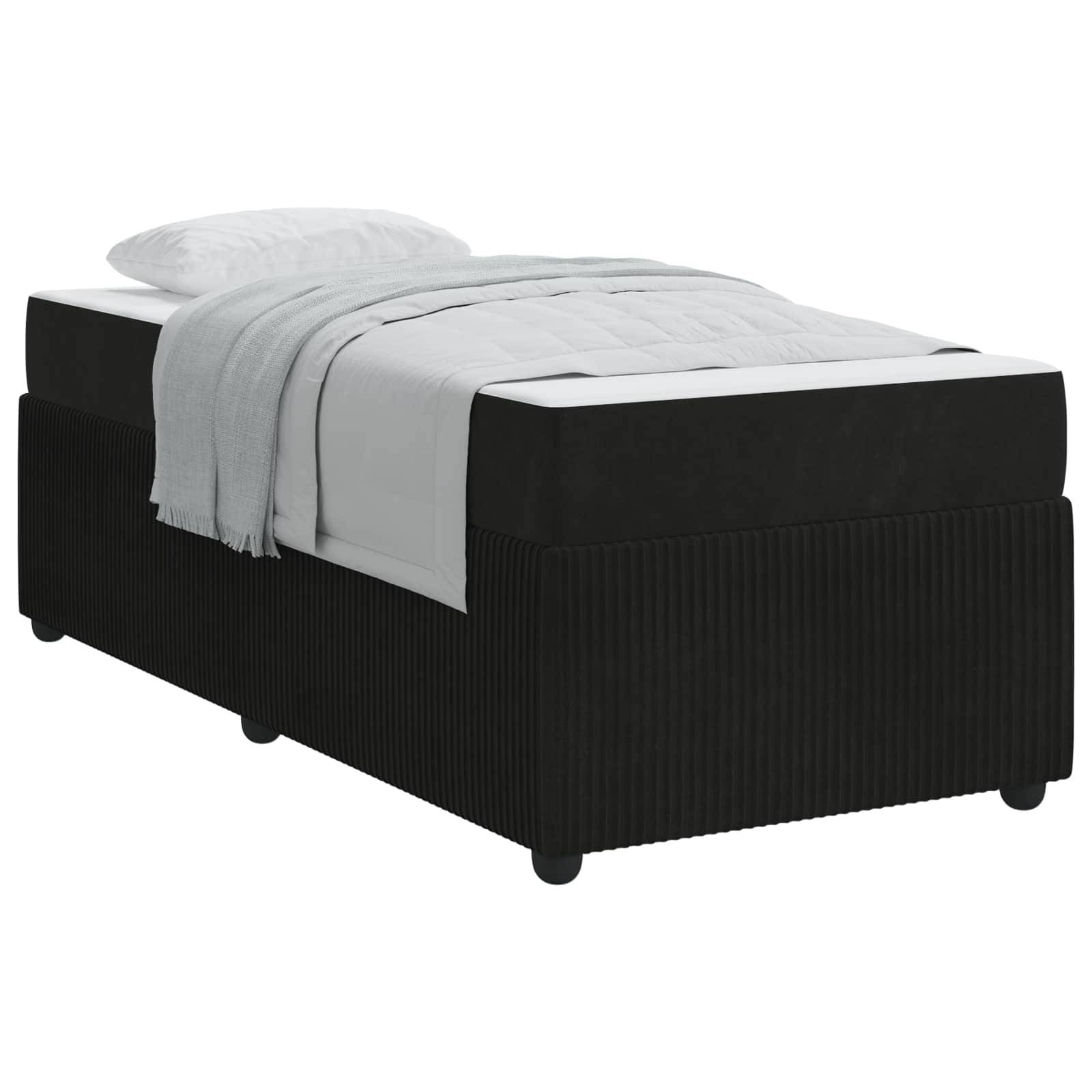 vidaXL Bettrahmen mit Matratze Schwarz 80 x 200 cm Stoff