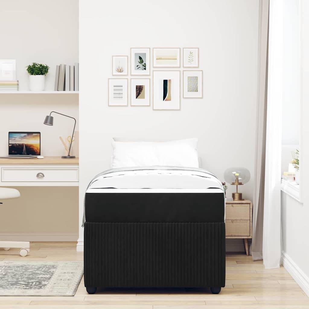 vidaXL Bettrahmen mit Matratze Schwarz 80 x 200 cm Stoff
