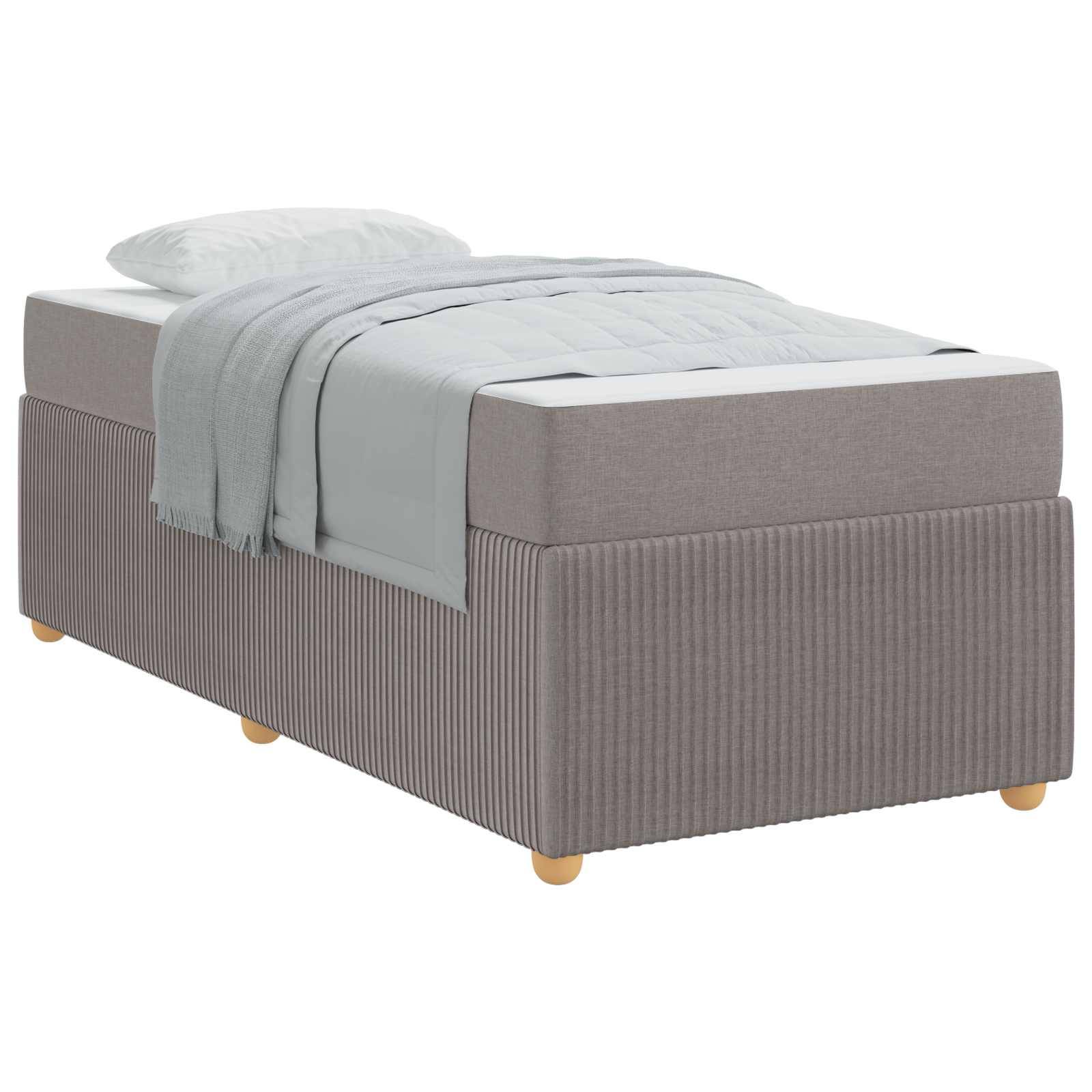 vidaXL Bettrahmen mit Matratze Taupe 90 x 190 cm Stoff