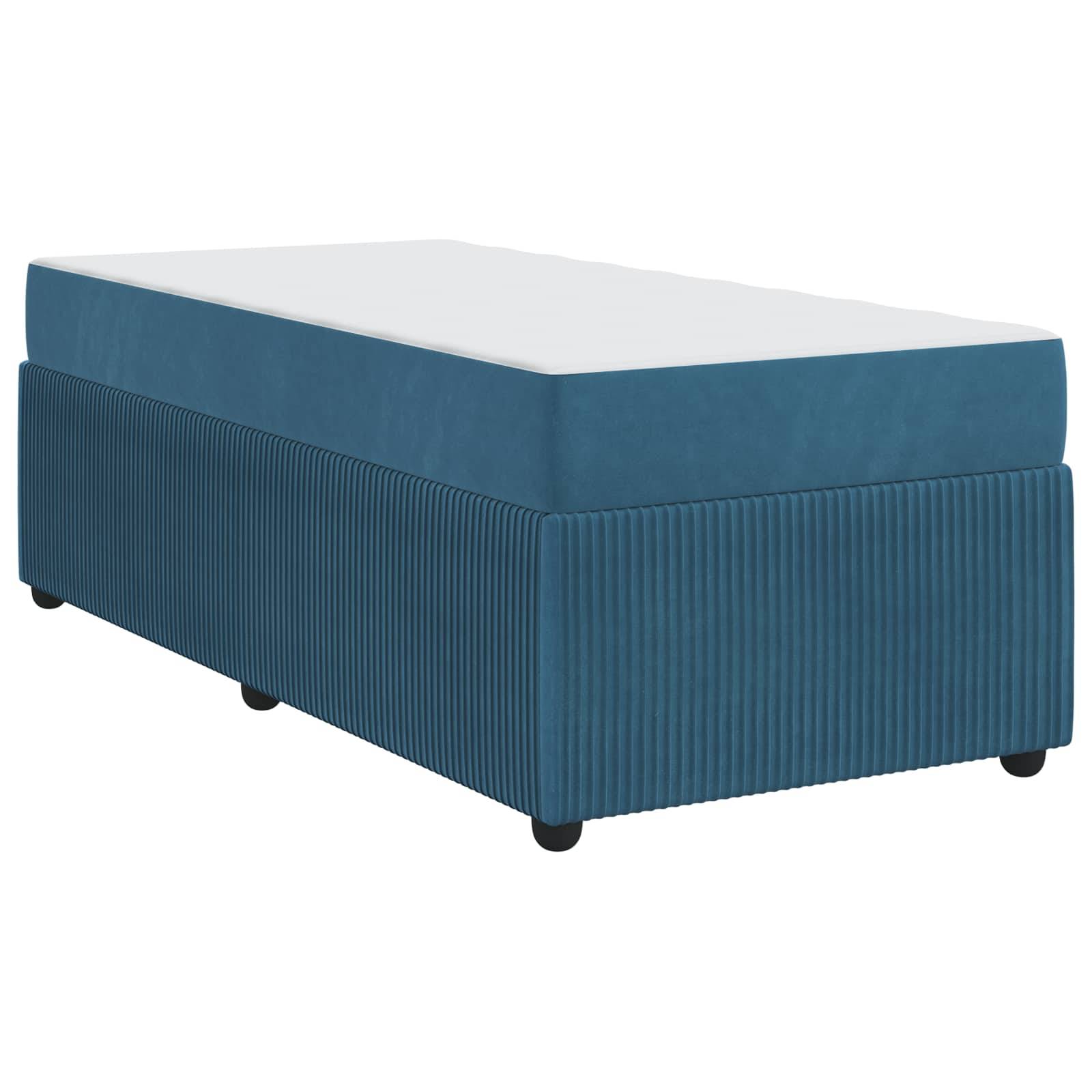 vidaXL Bettrahmen mit Matratze Blau 80 x 200 cm Stoff