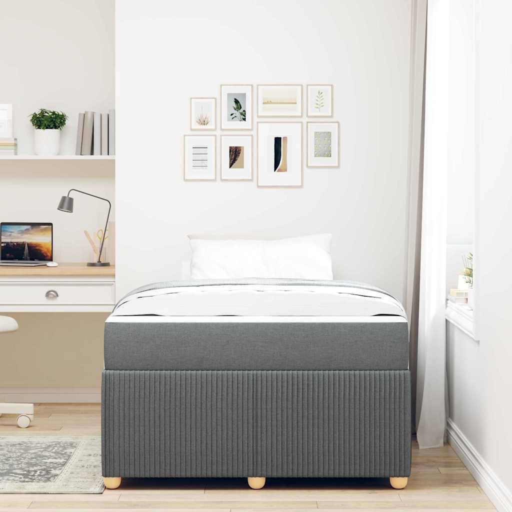 vidaXL Bettrahmen mit Matratze Dunkelgrau 120 x 190 cm Stoff